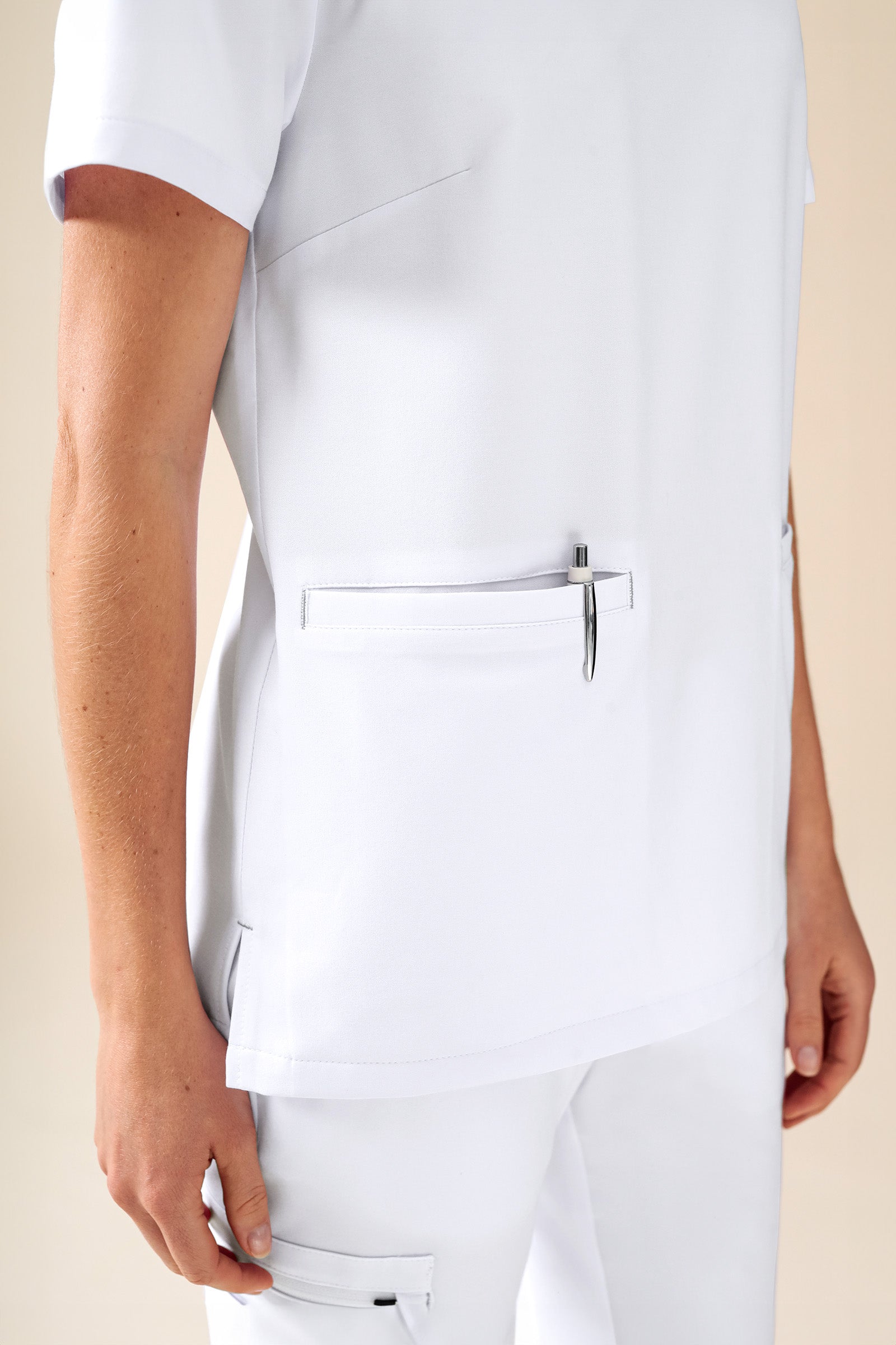KAERE Tunique Femme - Lot de 3 - Décolleté V blanc
