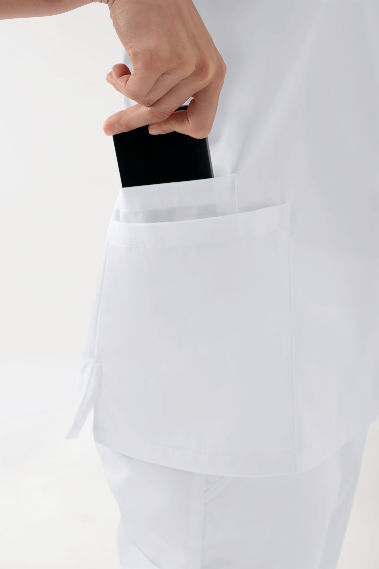 GREEN Tunique Stretch Femme - Décolleté V blanc