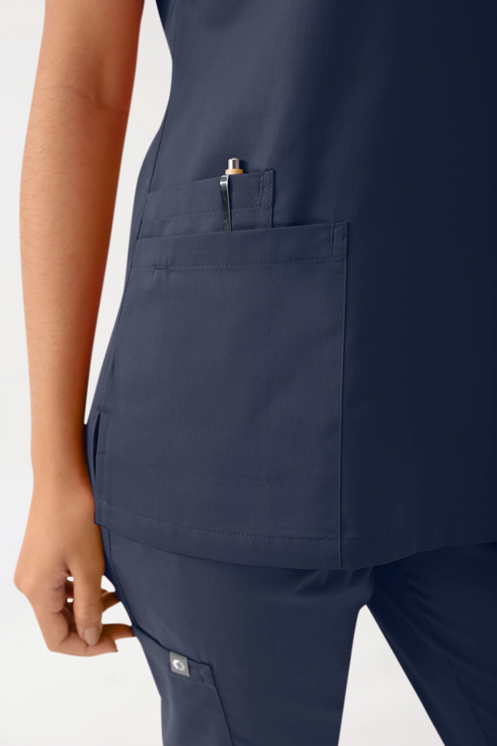 GREEN Tunique Stretch Femme - Décolleté V navy
