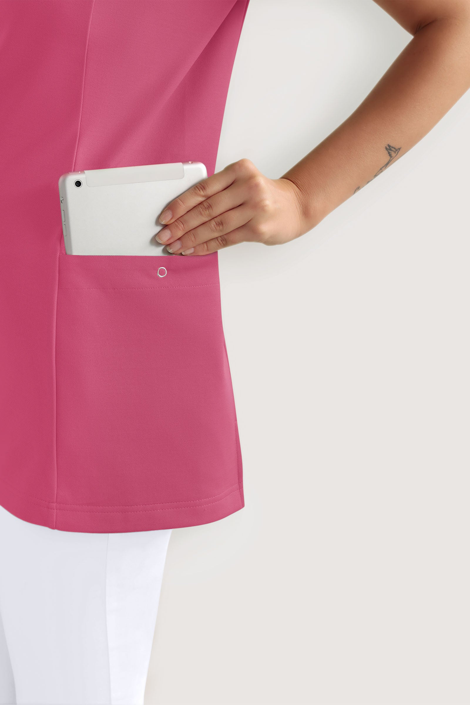 COMFY FLEX Tunique Stretch Femme - Décolleté Cœur bois de rose