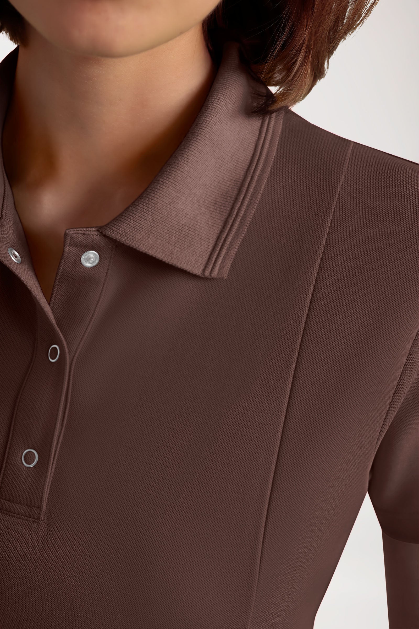 COMFY FLEX Tunique Stretch Femme - Col polo coffee