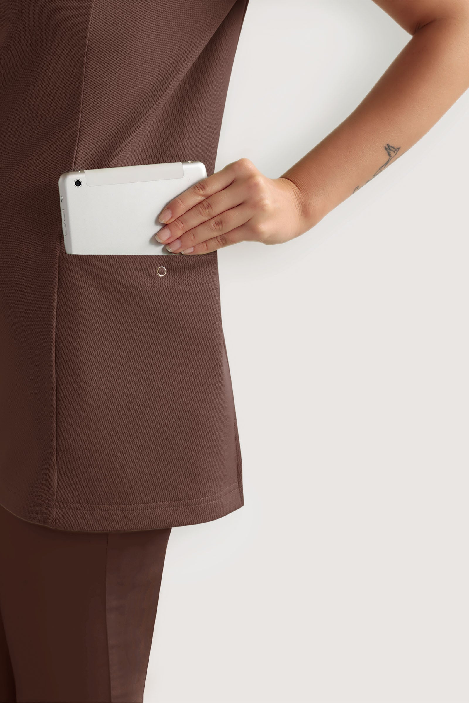 COMFY FLEX Tunique Stretch Femme - Décolleté Cœur coffee