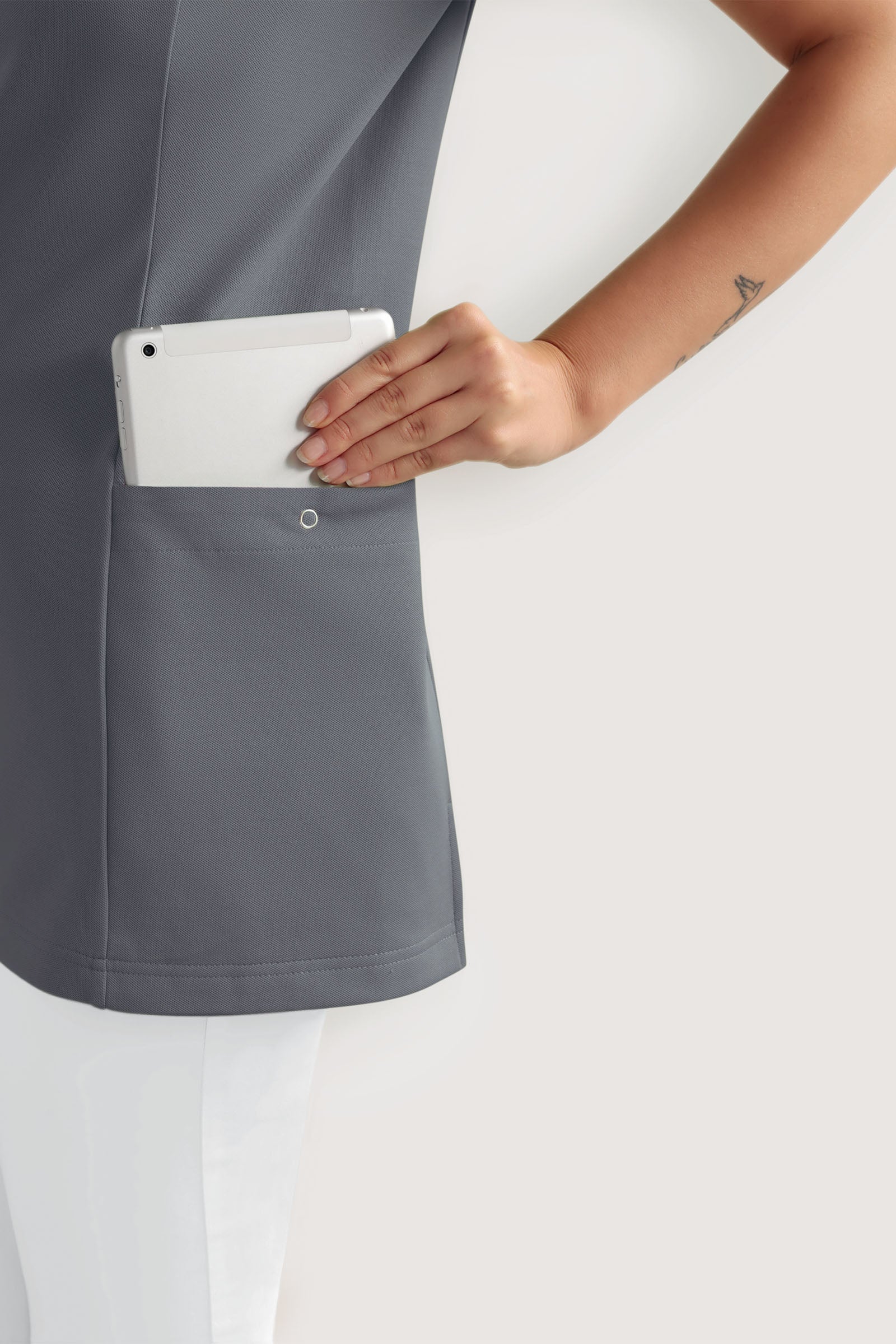 COMFY FLEX Tunique Stretch Femme - Décolleté Cœur galet