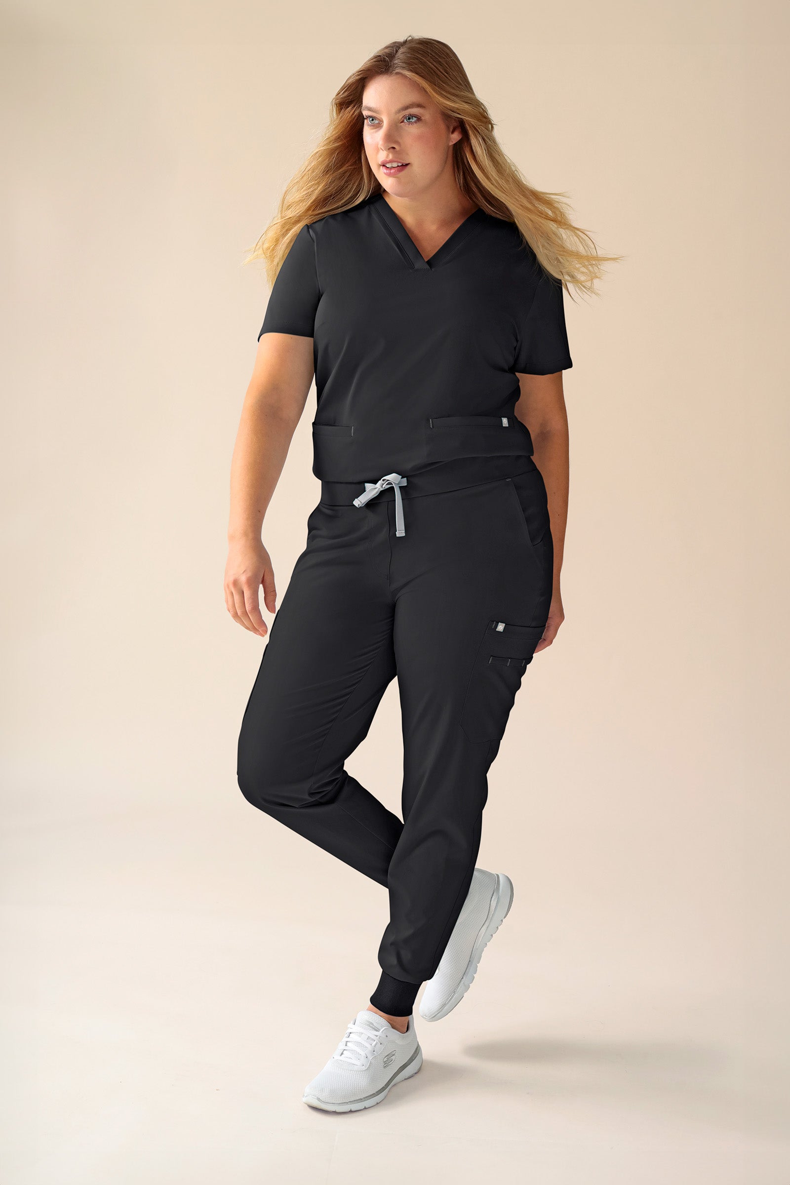 KAERE Tunique Femme - Lot de 3 - Décolleté V noir