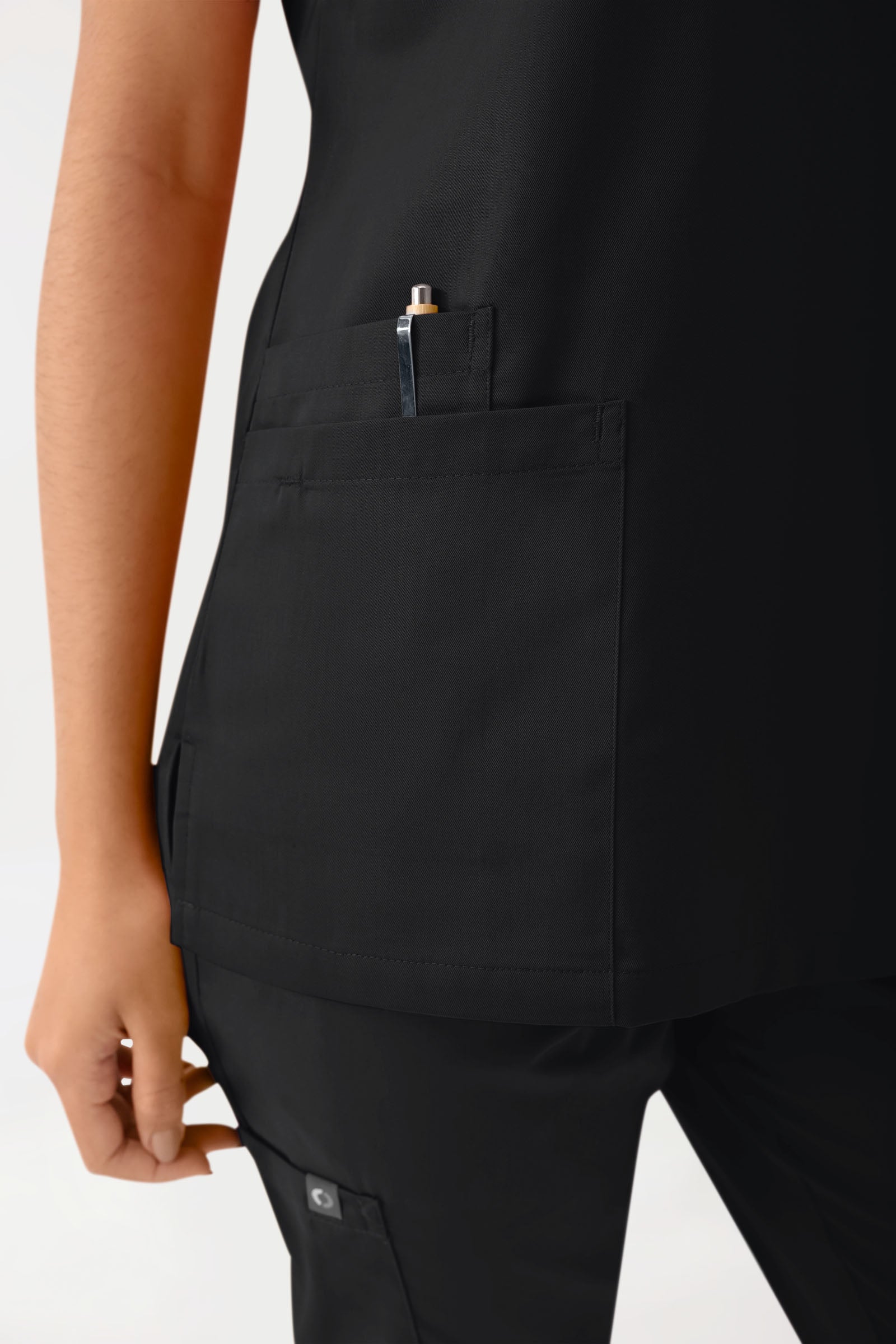 GREEN Tunique Stretch Femme - Décolleté V noir