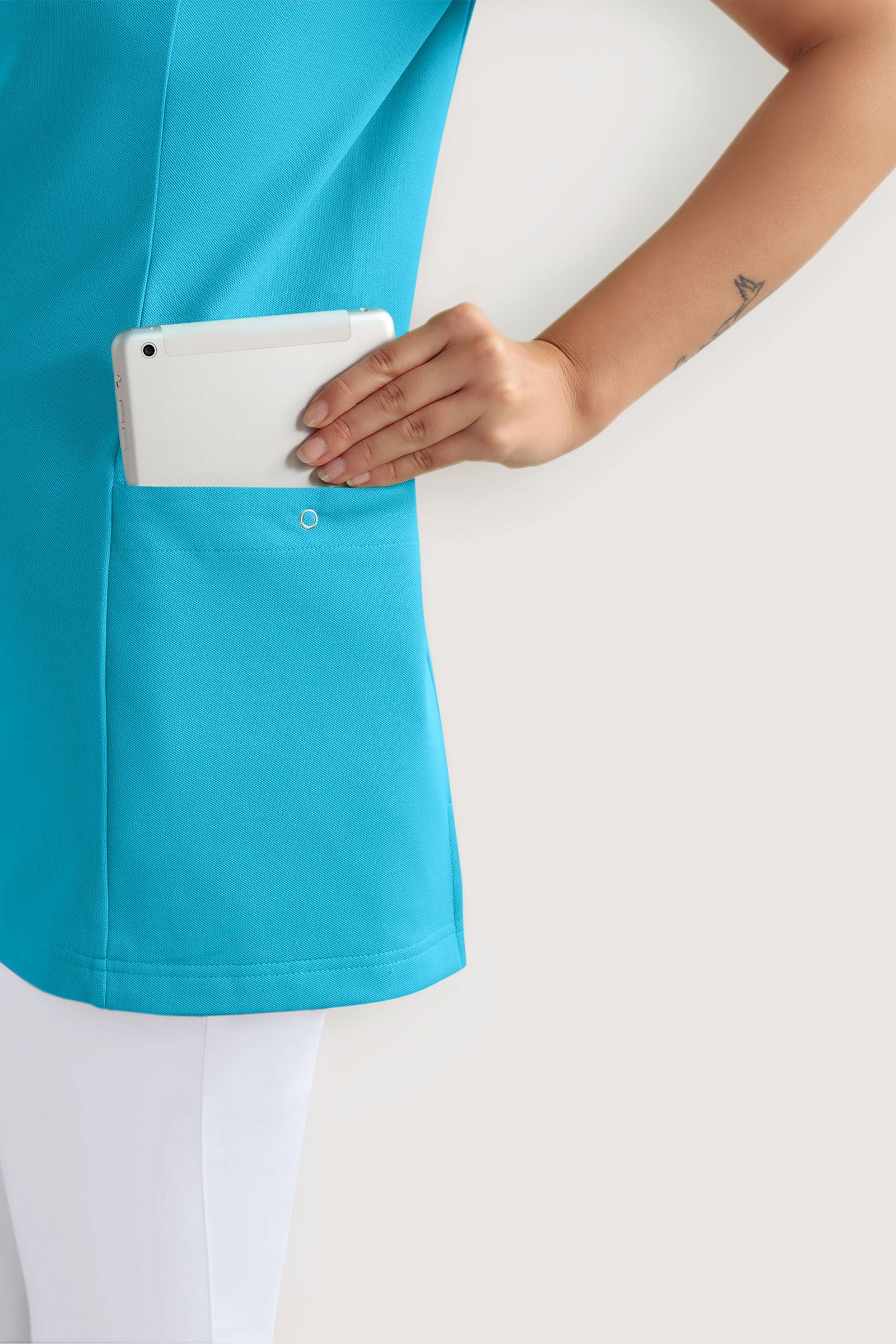 COMFY FLEX Tunique Stretch Femme - Boutons-pression turquoise