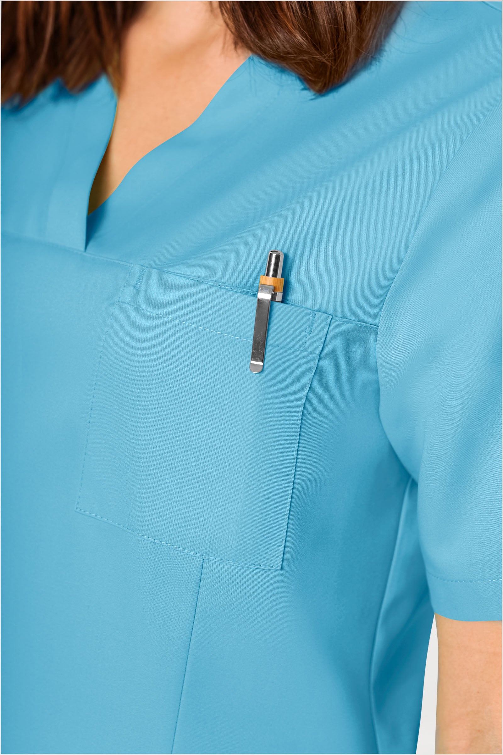 GREEN Tunique Femme - Décolleté V turquoise foncé