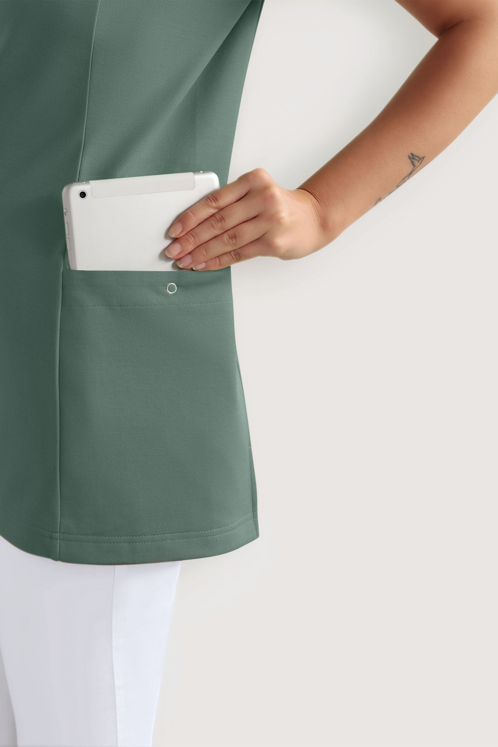 COMFY FLEX Tunique Stretch Femme - Décolleté Cœur vert foncé