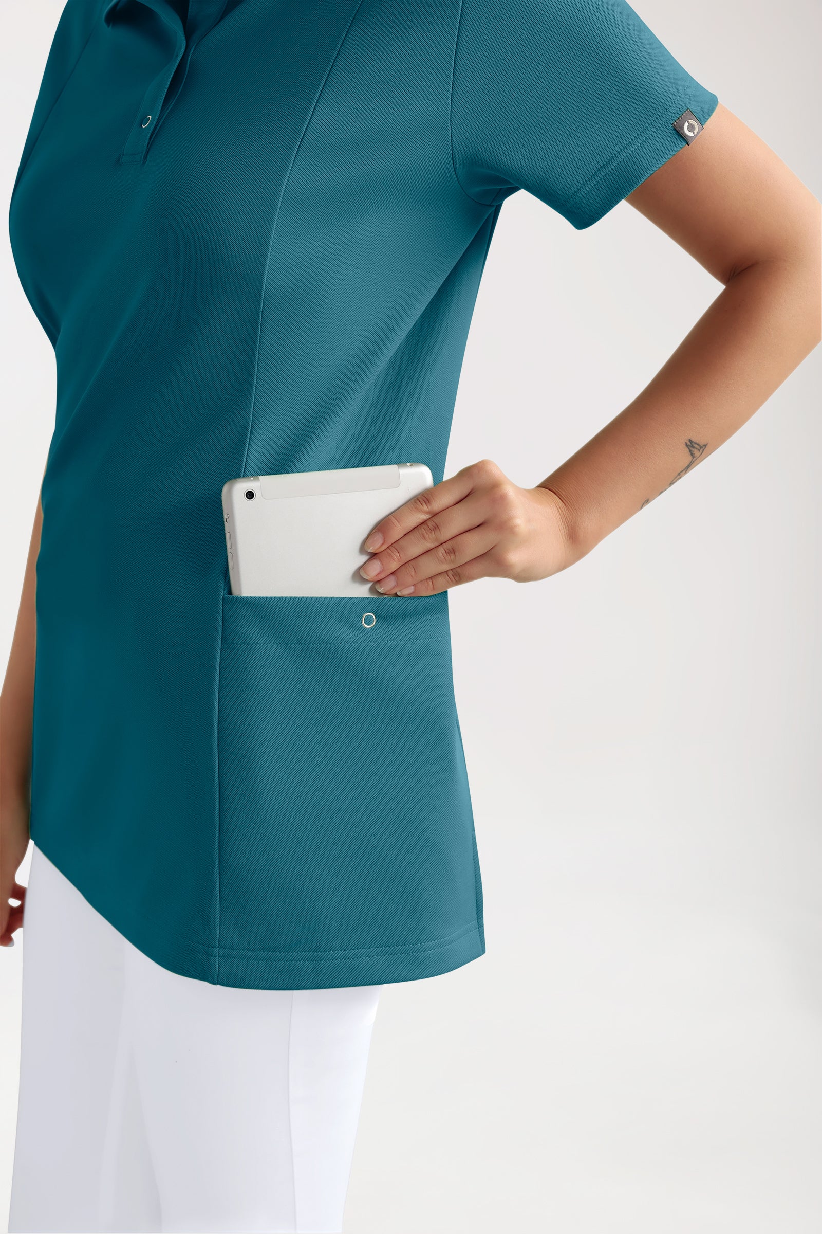 COMFY FLEX Tunique Stretch Femme - Col polo pétrole