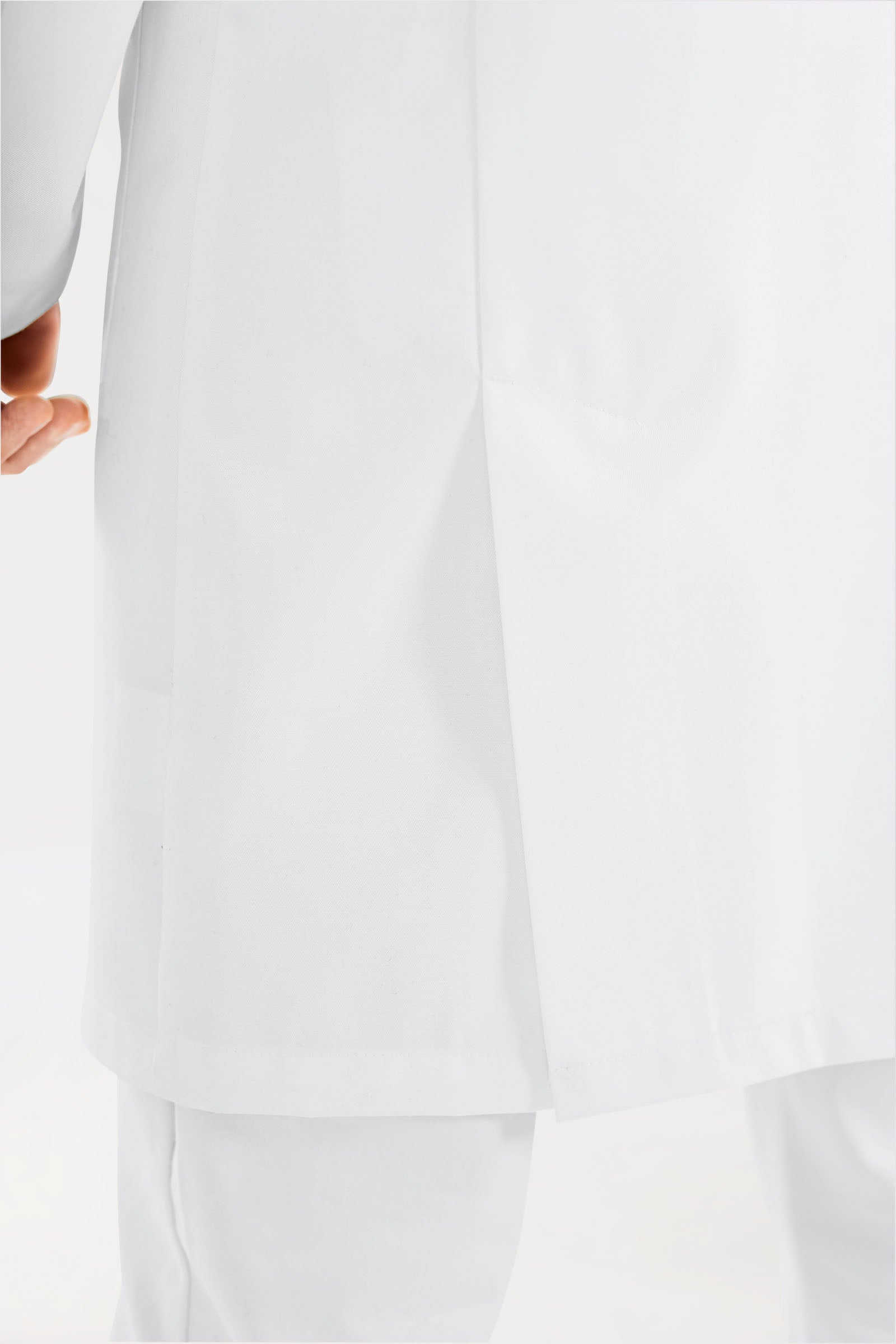 Blouse blanche Homme - Col à revers - Patte de boutons-pression blanc