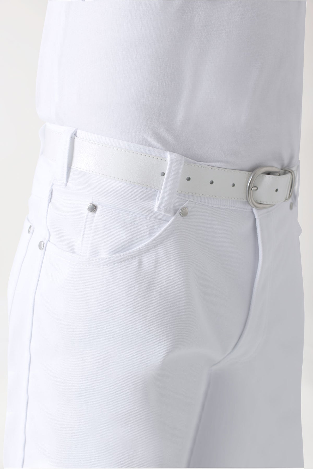 Pantalon 5 poches Homme - look jean blanc