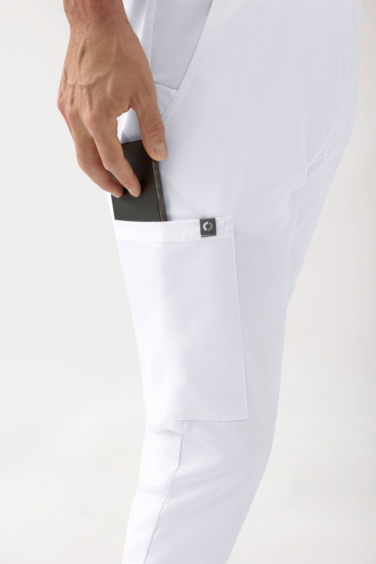 GREEN Pantalon Stretch Homme - Style Jogpant blanc