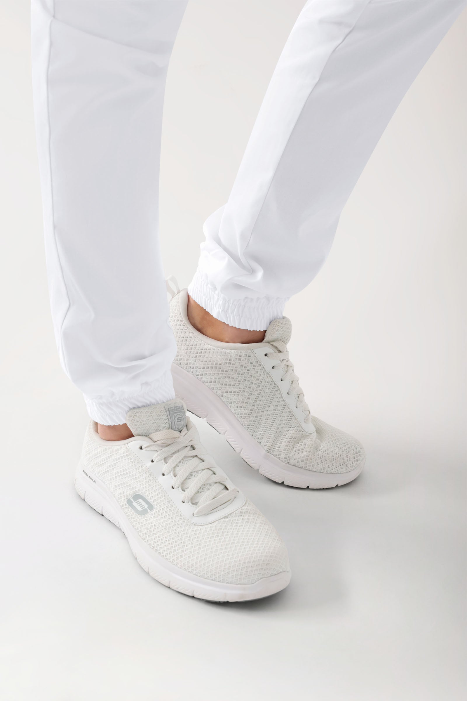 GREEN Pantalon Stretch Homme - Style Jogpant blanc