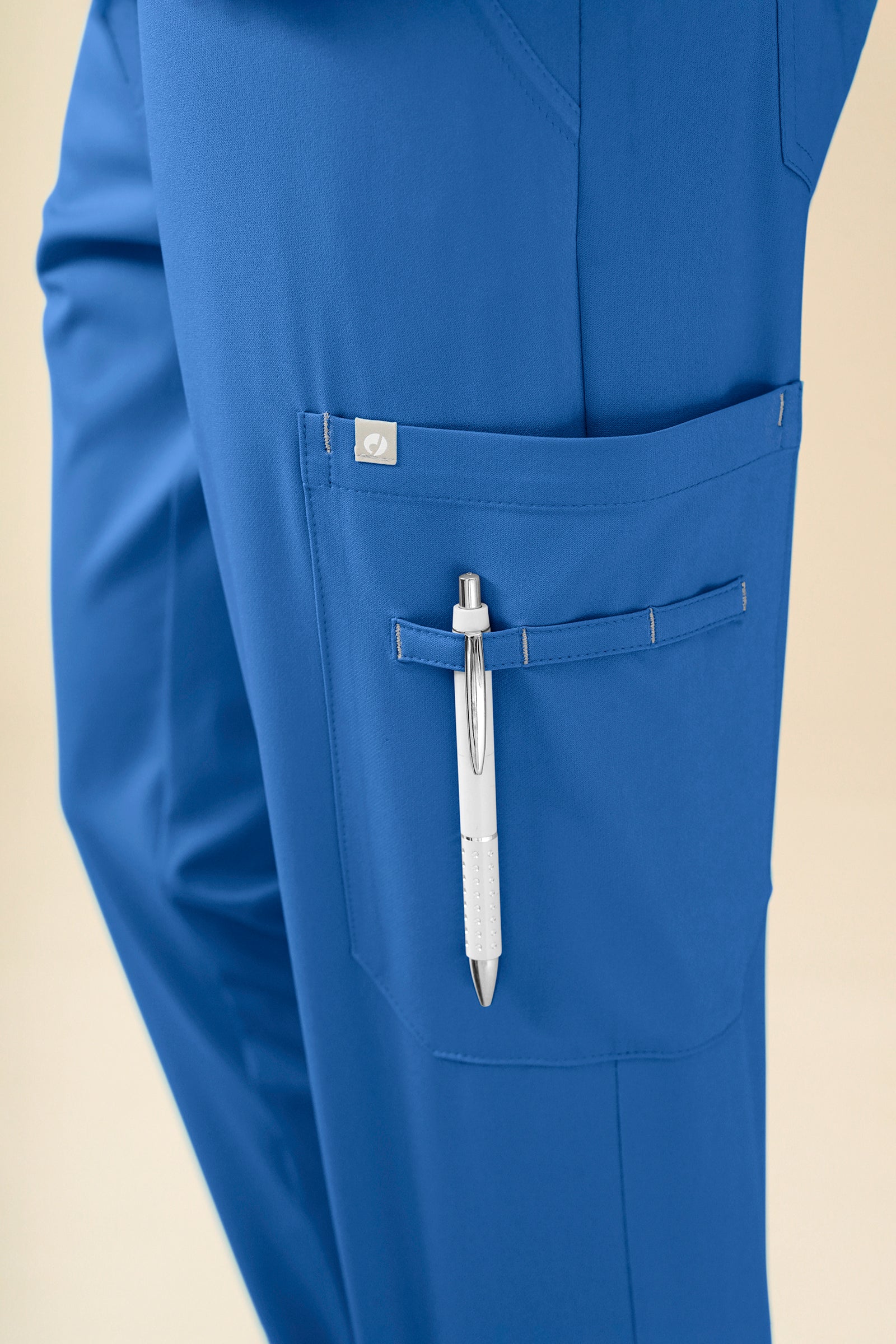 KAERE Pantalon Homme - avec poches cargo et ourlets côtelés bleu