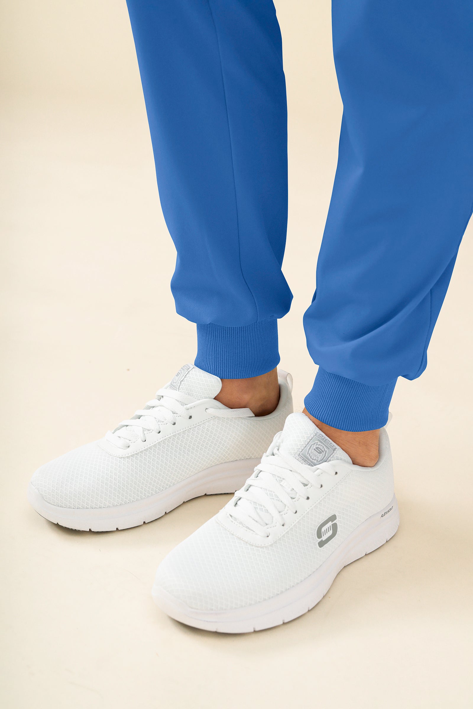 KAERE Pantalon Homme - avec poches cargo et ourlets côtelés Taille courte bleu