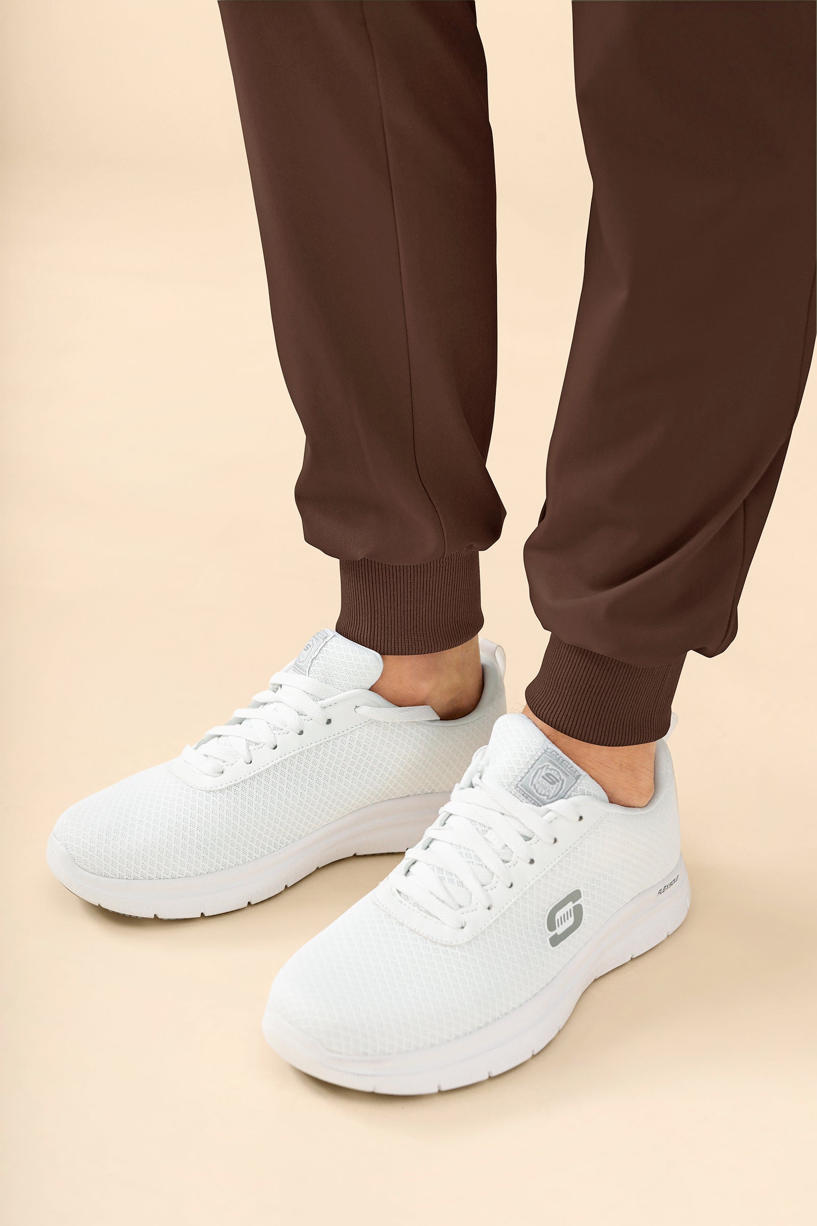 KAERE Pantalon Homme - avec poches cargo et ourlets côtelés coffee