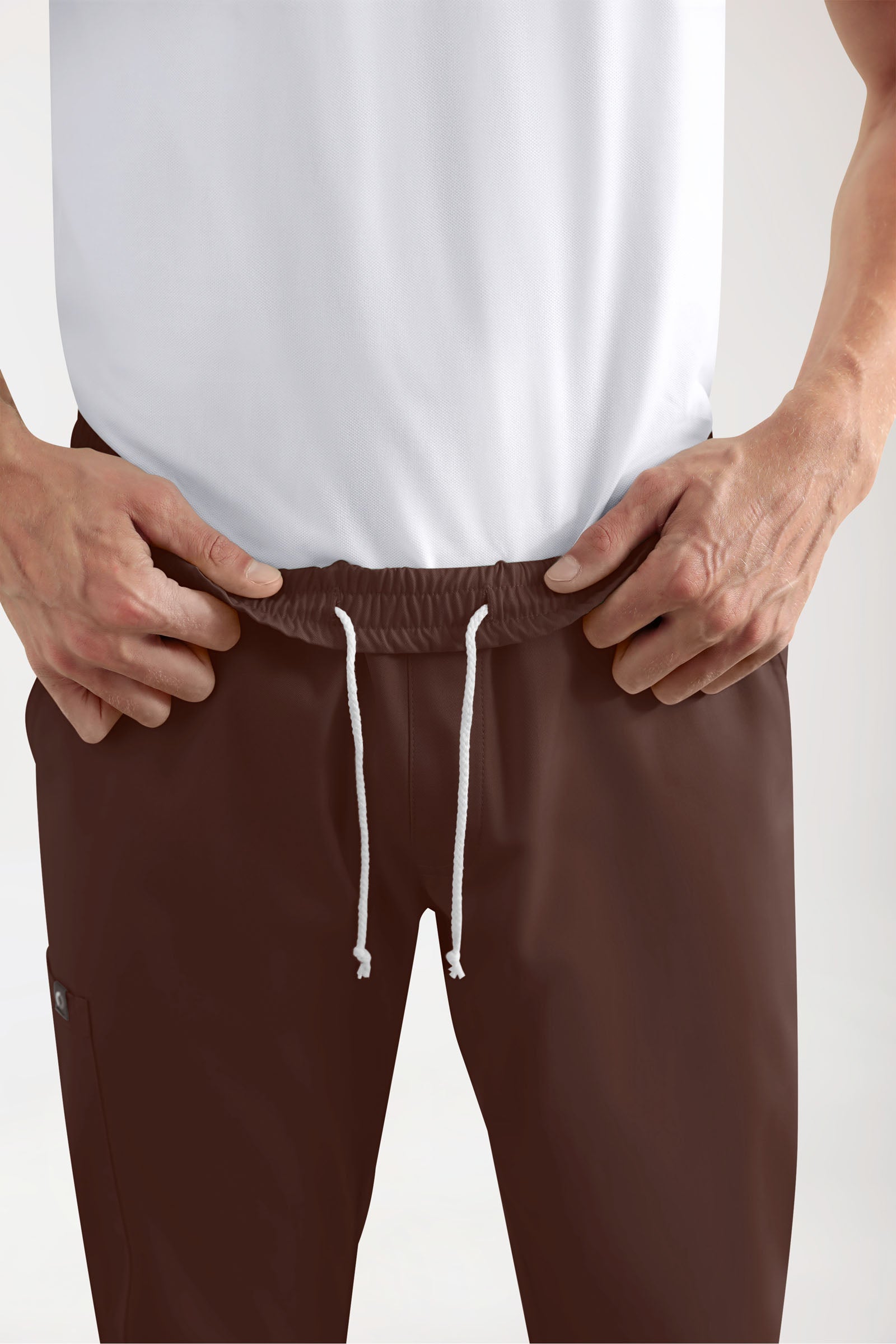 GREEN Pantalon Stretch Homme - Style Jogpant coffee
