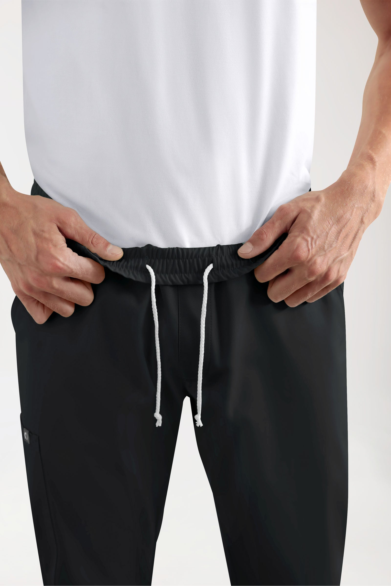 GREEN Pantalon Stretch Homme - Style Jogpant noir