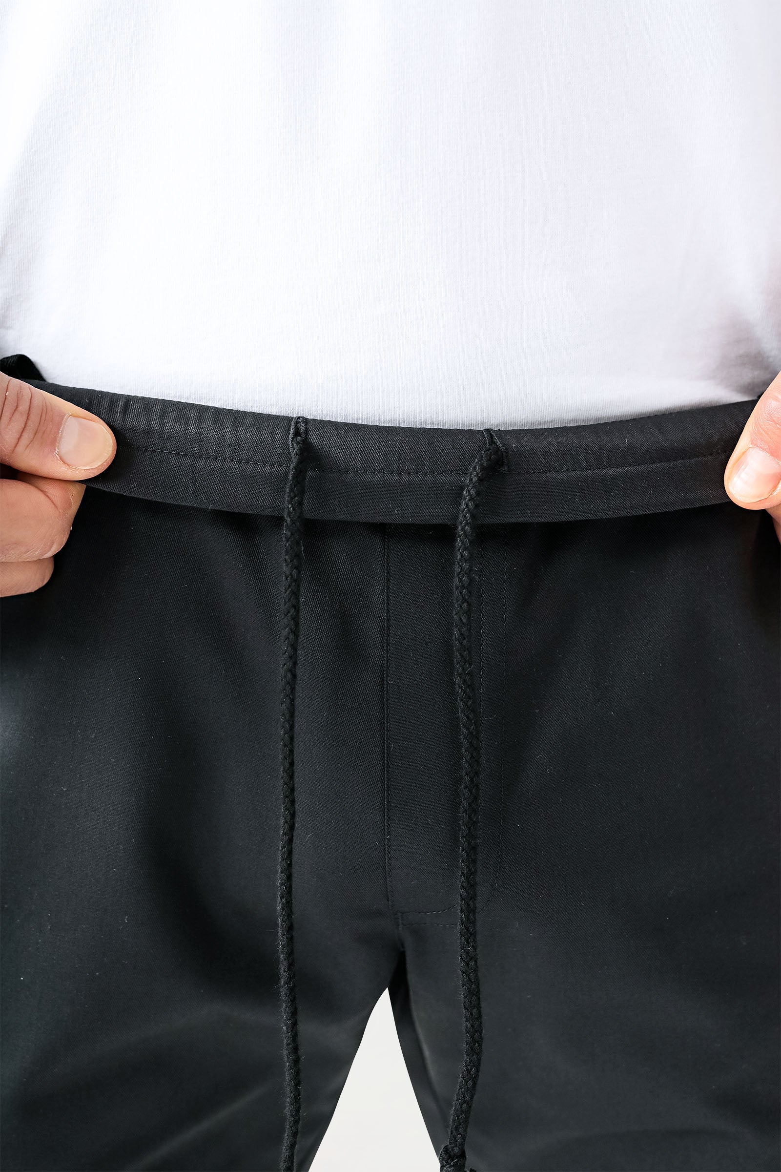 CLINIC STRETCH Pantalon Homme - ourlets côtelés noir/jaune