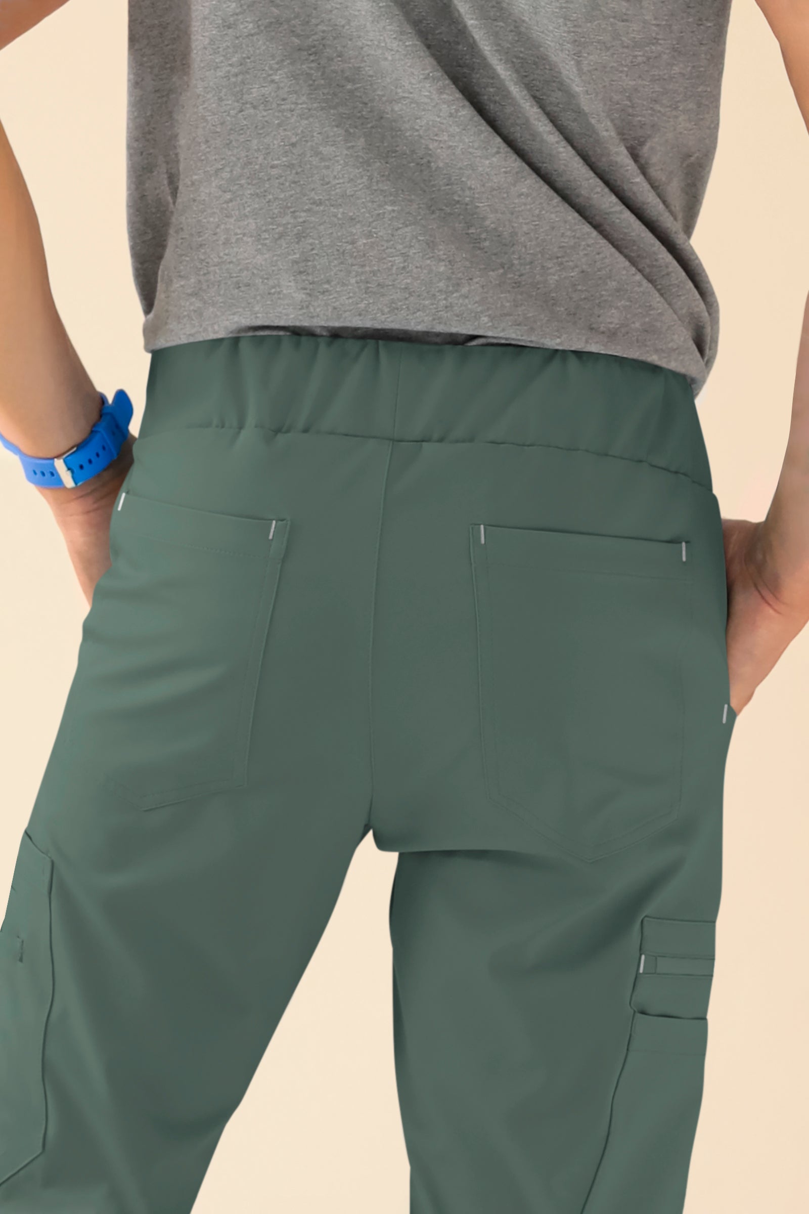 KAERE Pantalon Homme - avec poches cargo vert foncé