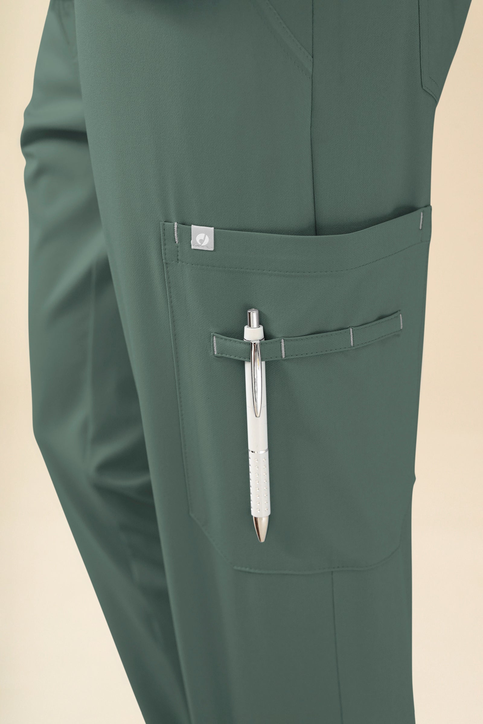 KAERE Pantalon Homme - avec poches cargo vert foncé