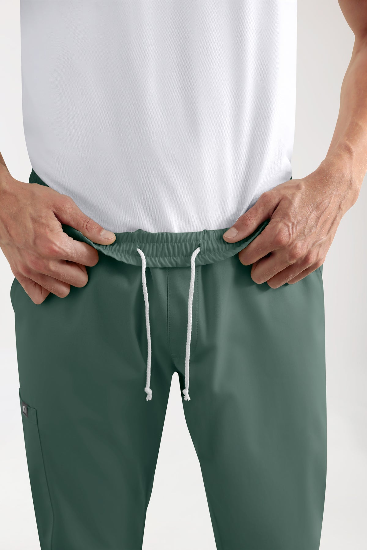 CORE Pantalon Cargo Homme – Style Jogpant vert foncé