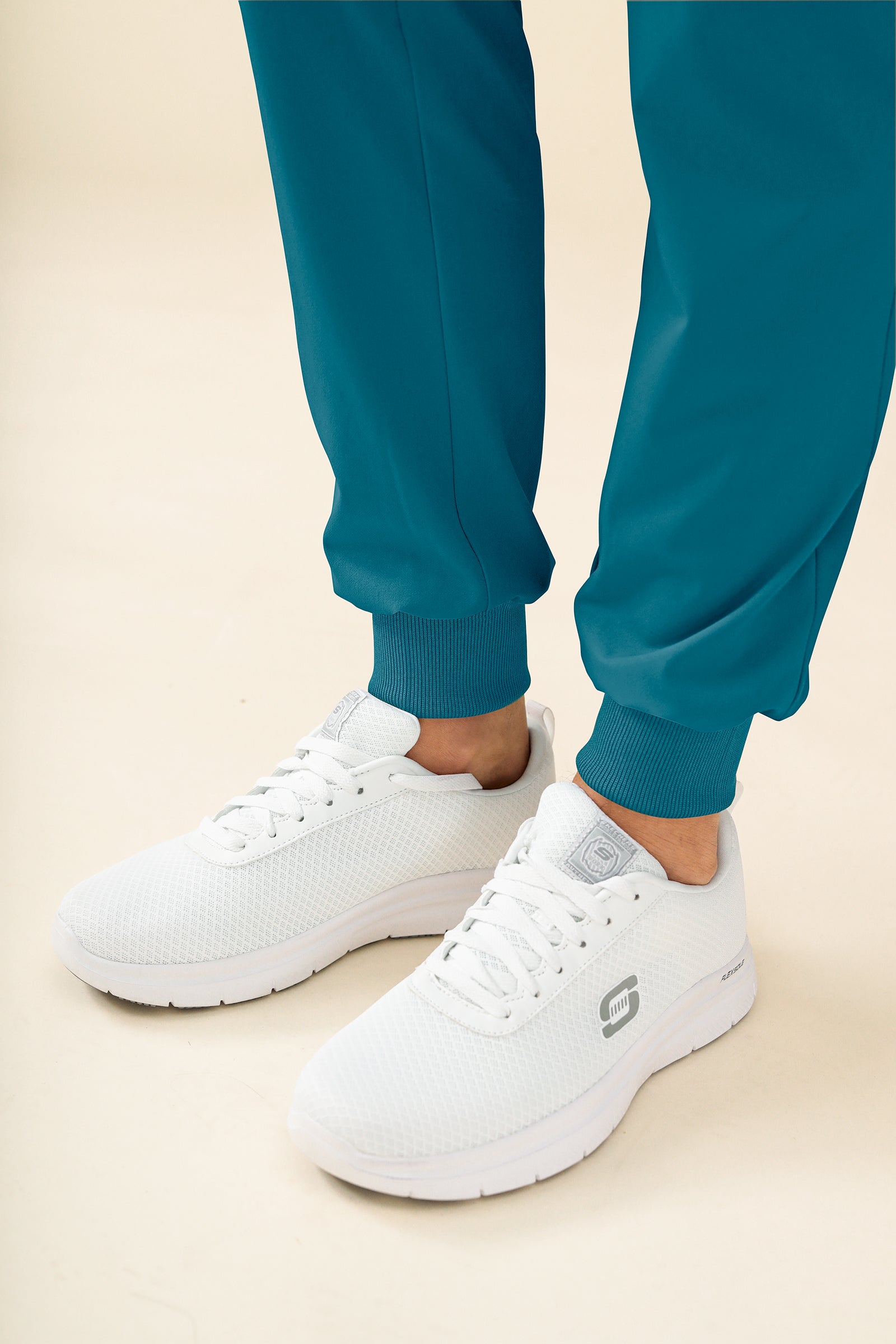 KAERE Pantalon Homme - avec poches cargo et ourlets côtelés Taille courte pétrole