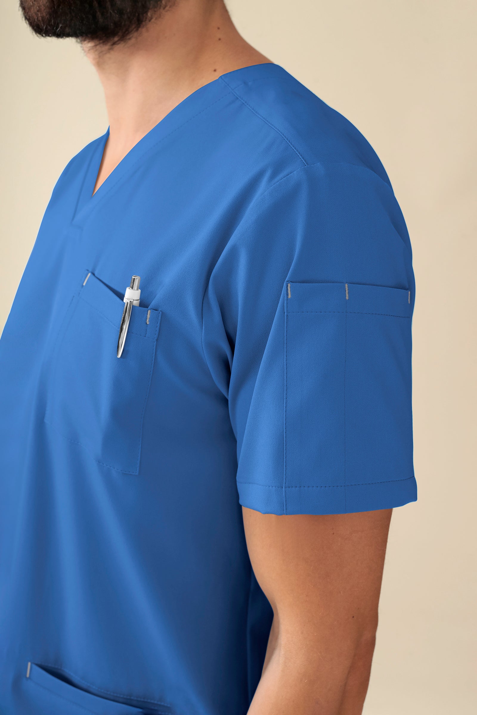 KAERE Tunique Homme - Col V bleu