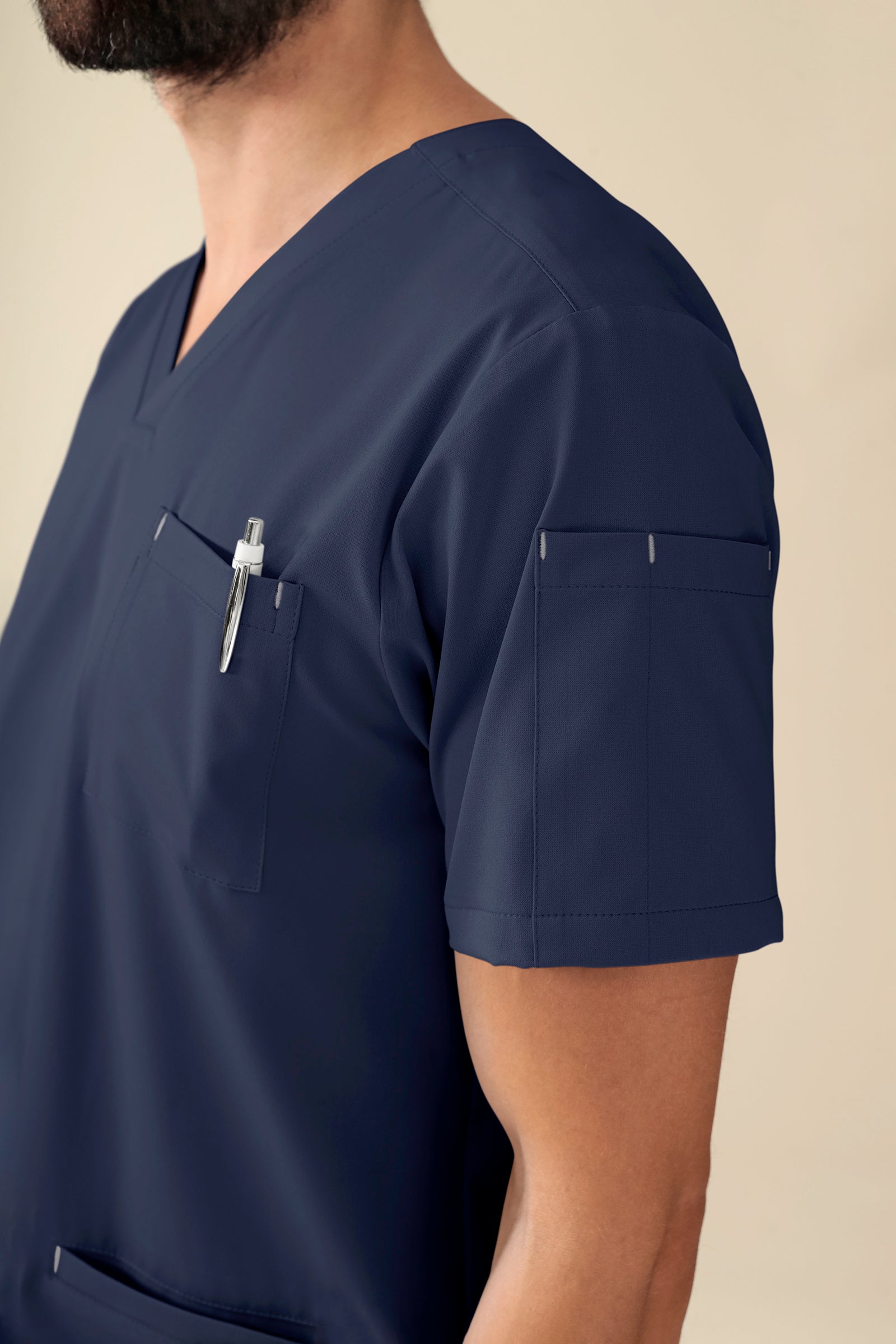 KAERE Tunique Homme - Col V bleu navy