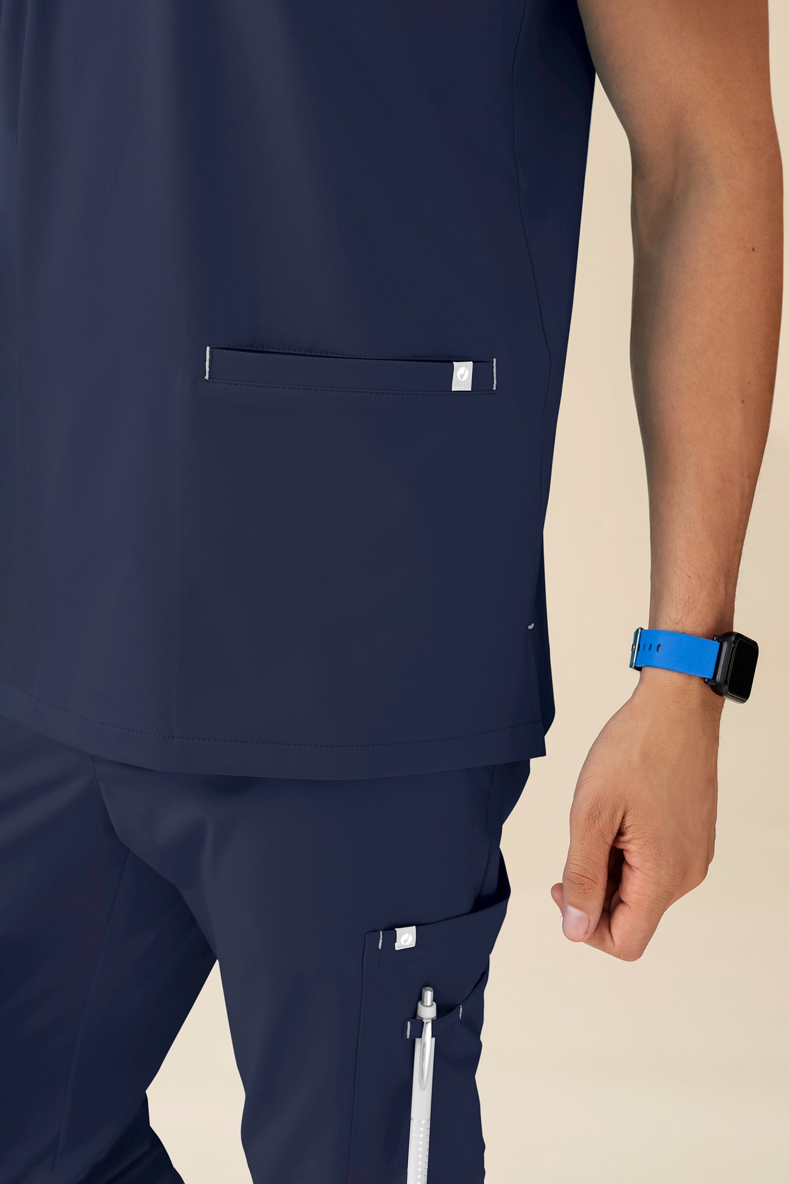 KAERE Tunique Homme - Col V bleu navy