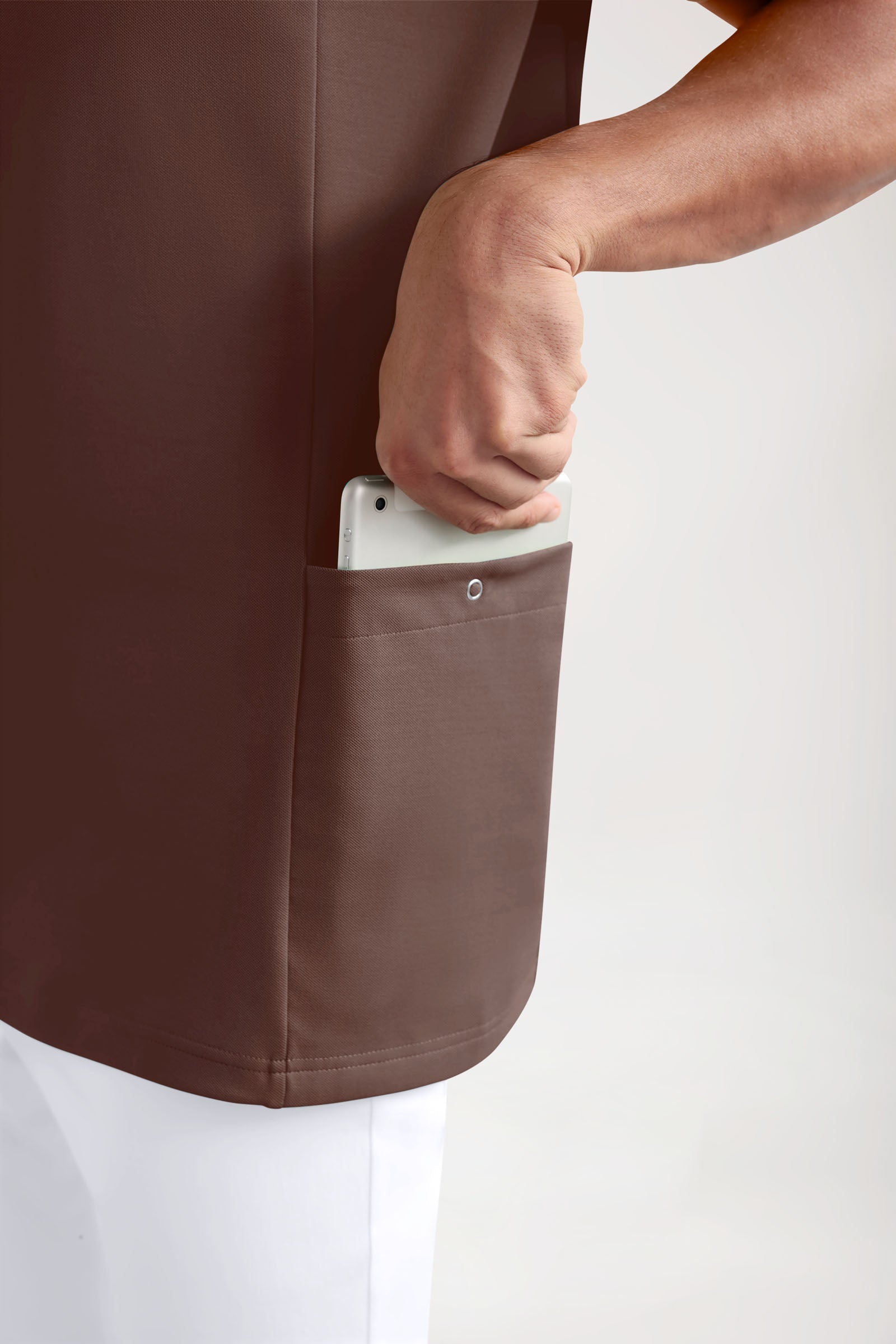 COMFY FLEX Tunique Stretch Homme - Col polo coffee