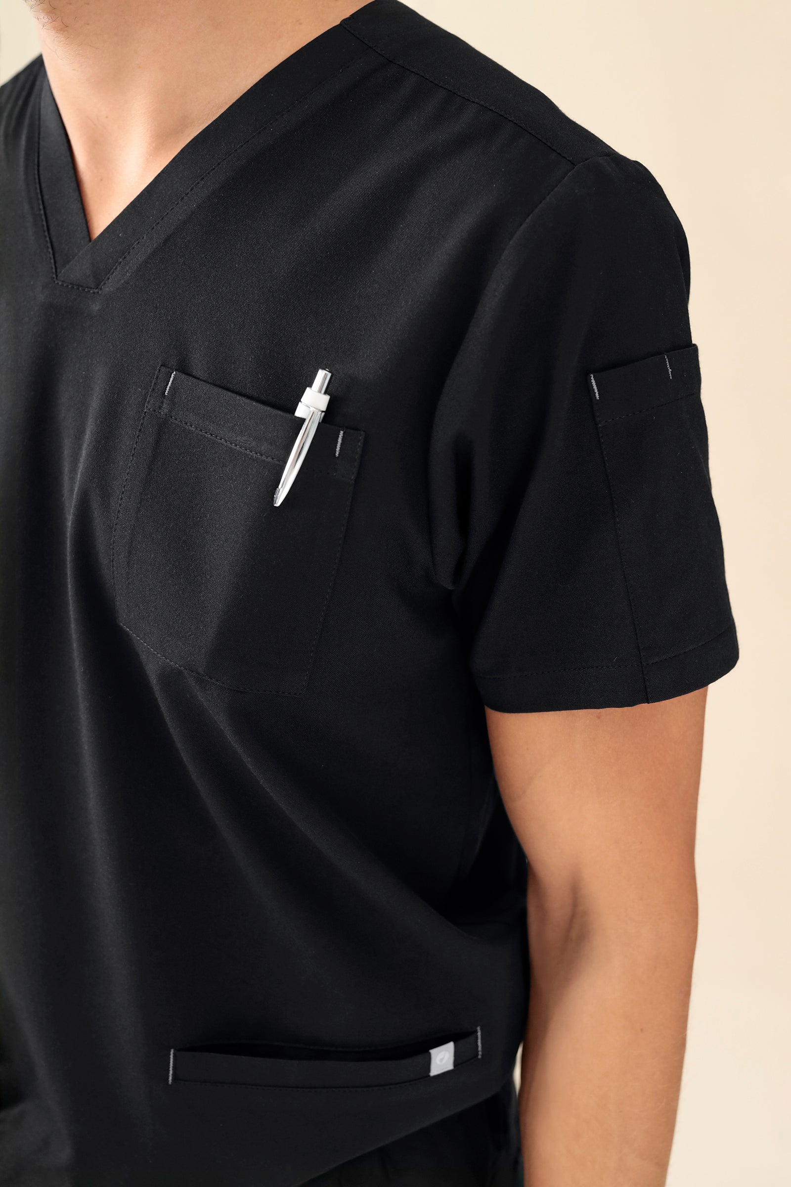 KAERE Tunique Homme - Lot de 3 - Col V noir