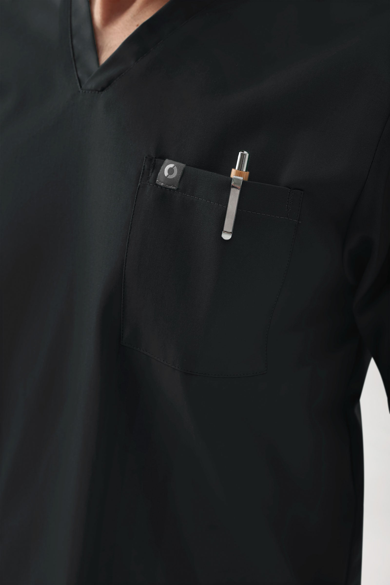 GREEN Tunique Stretch Homme - Décolleté V noir