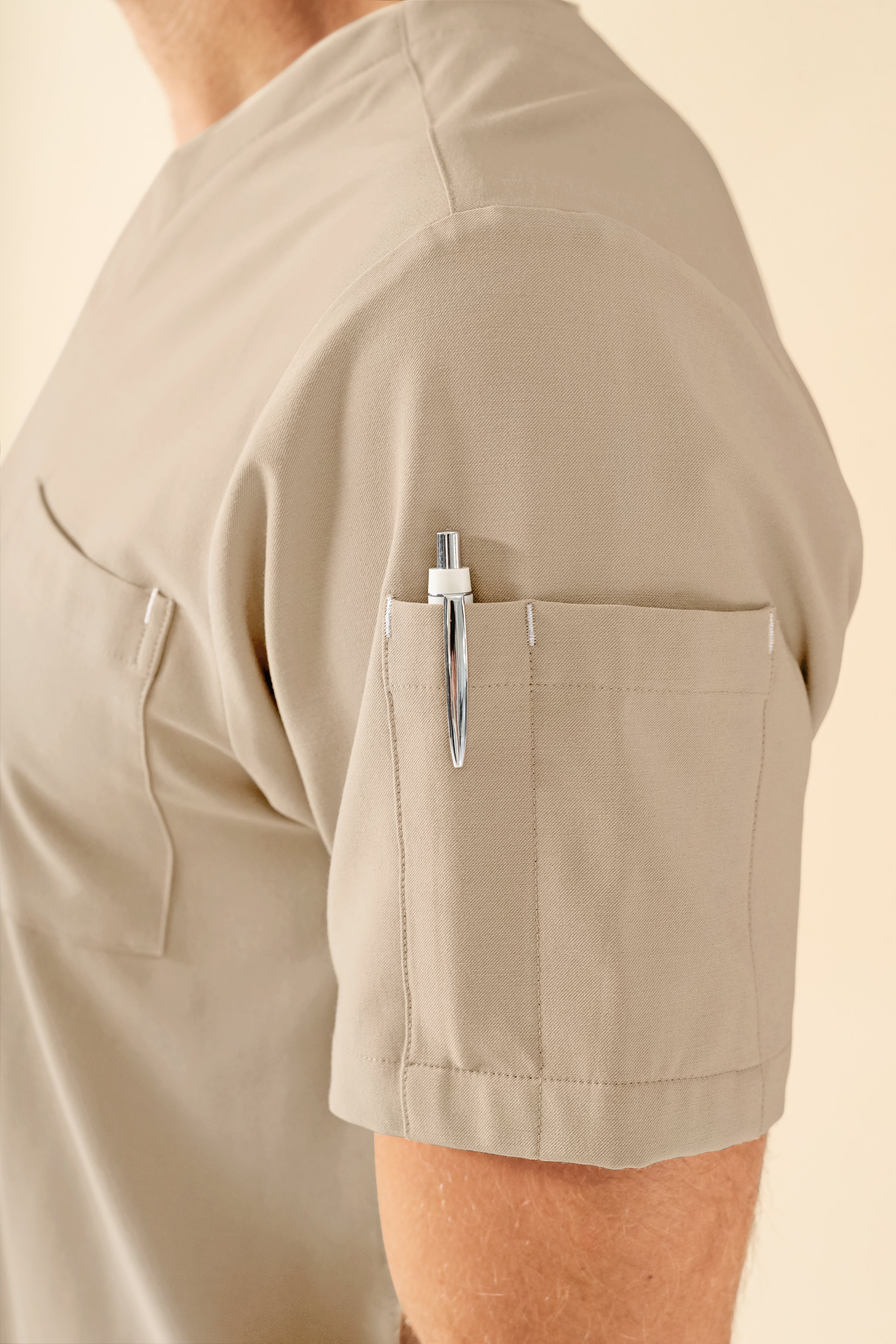 KAERE Tunique Homme - Col V sable