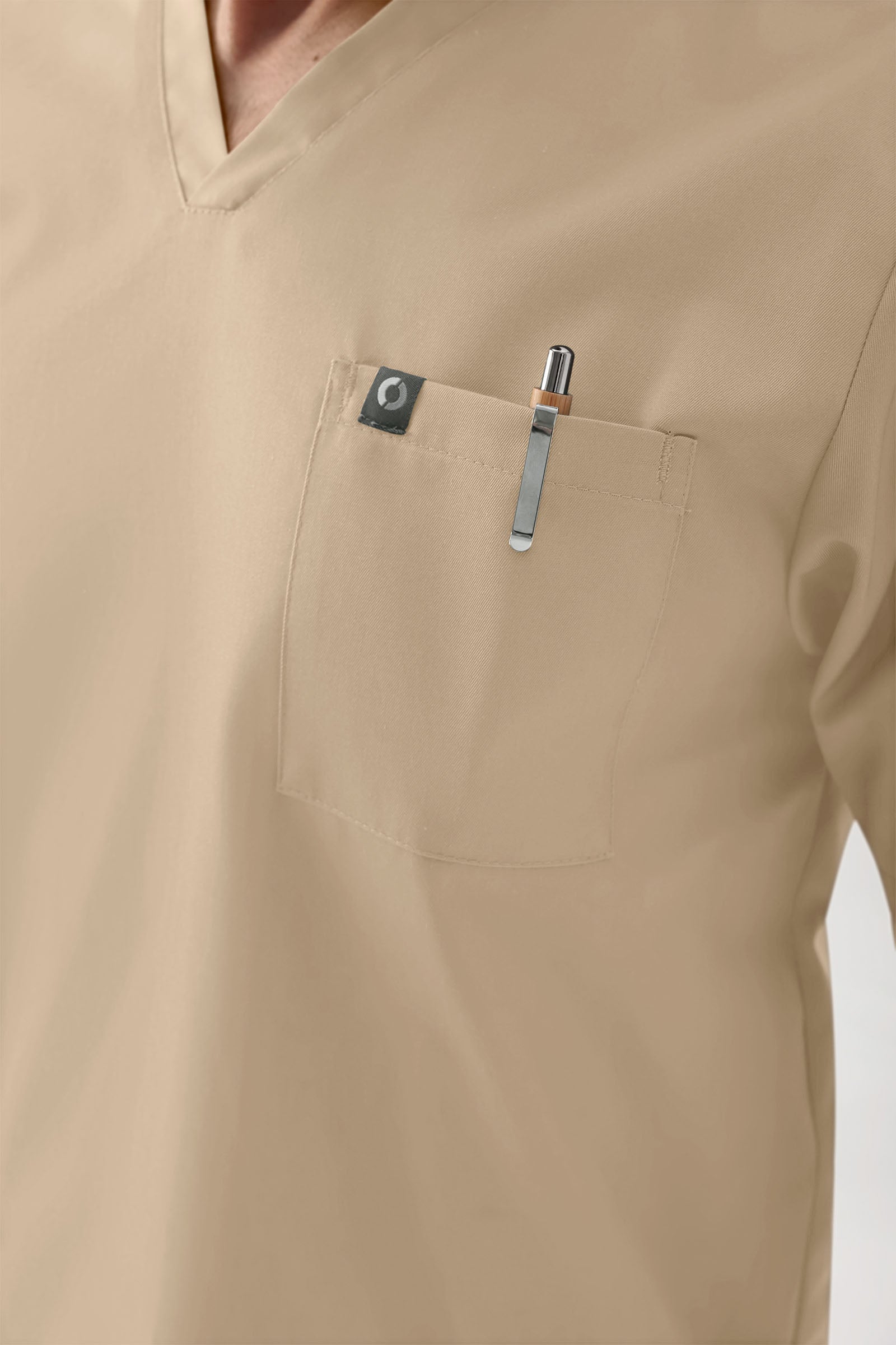 GREEN Tunique Stretch Homme - Décolleté V sable
