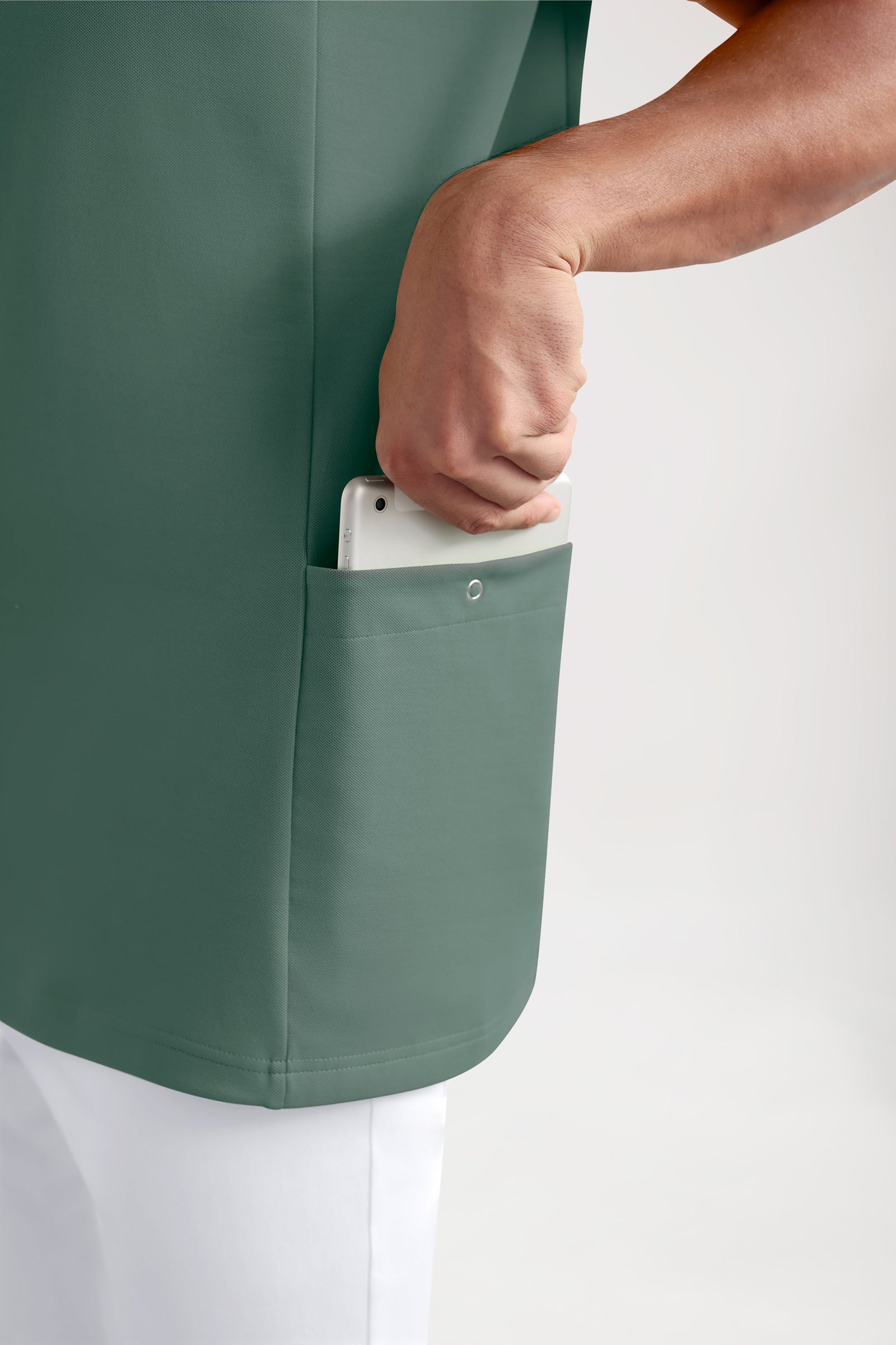 COMFY FLEX Tunique Stretch Homme - Col polo vert foncé