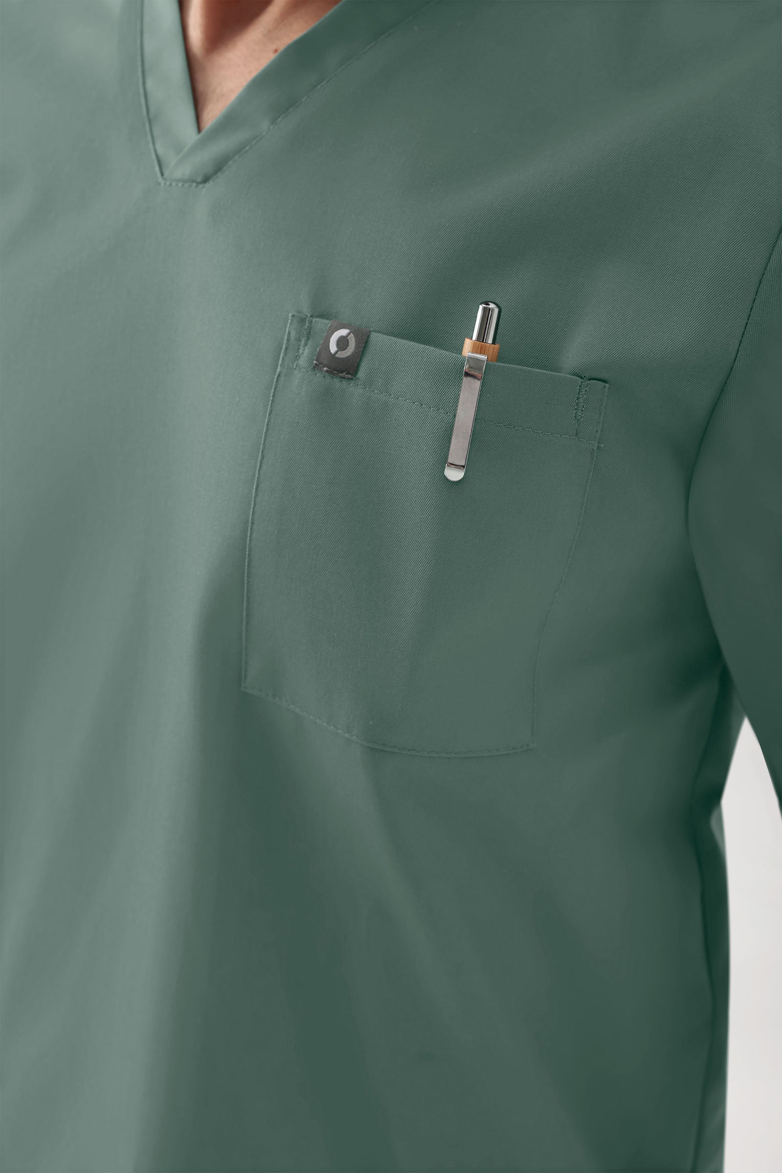 GREEN Tunique Stretch Homme - Décolleté V vert foncé