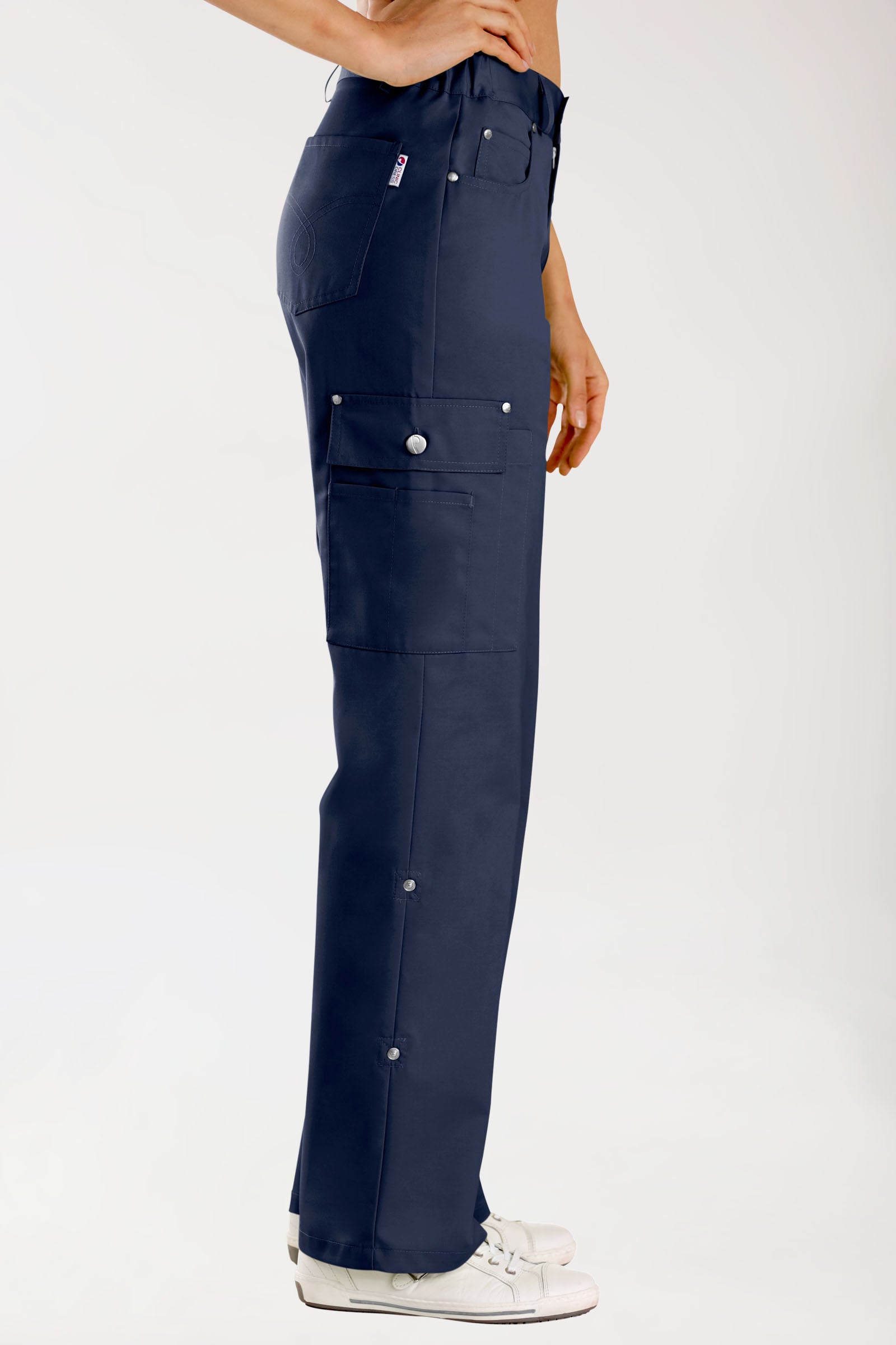 JUST STRONG Pantalon mixte - Ceinture partiellement élastiquée bleu navy