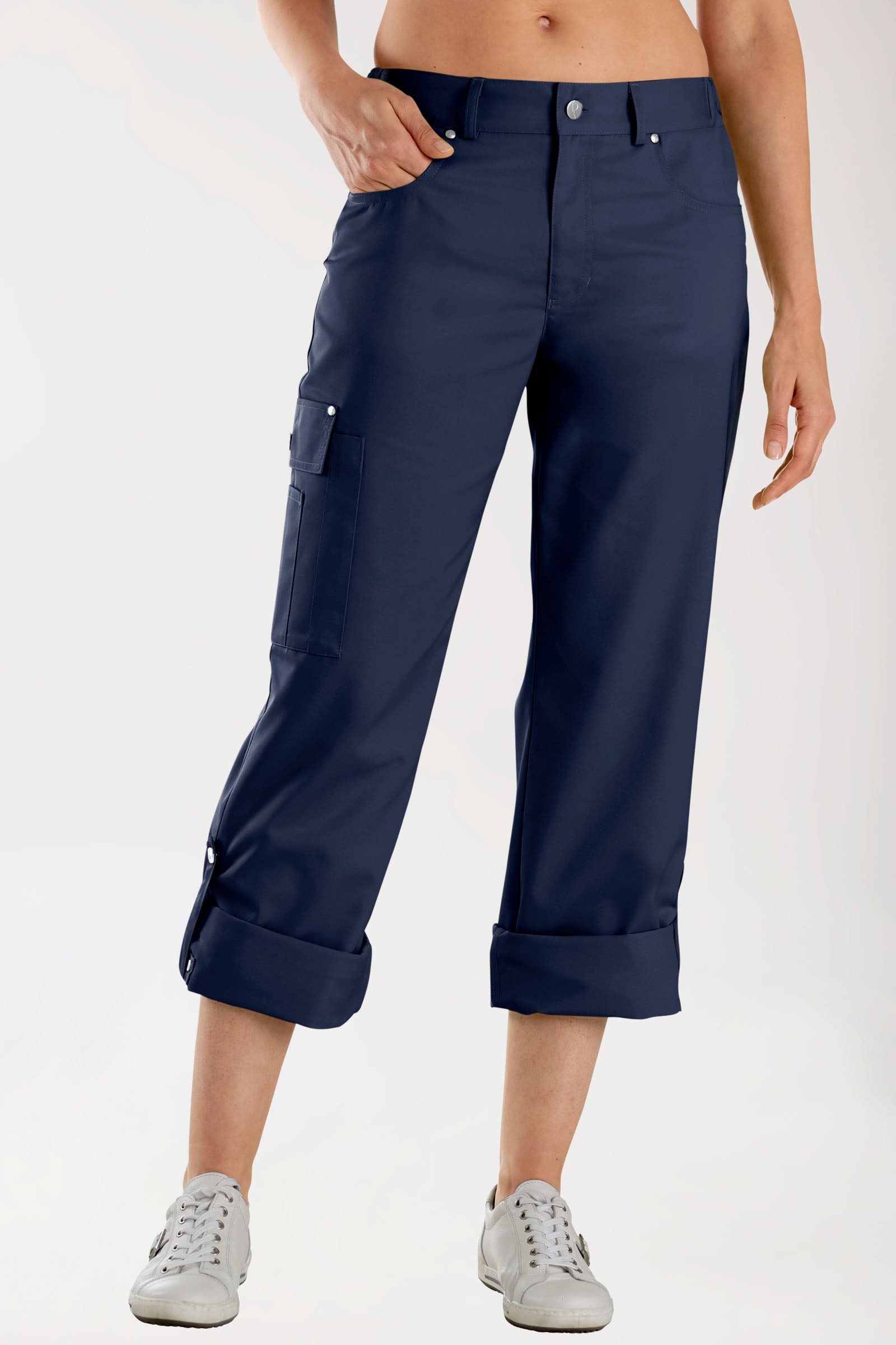 JUST STRONG Pantalon mixte - Ceinture partiellement élastiquée bleu navy