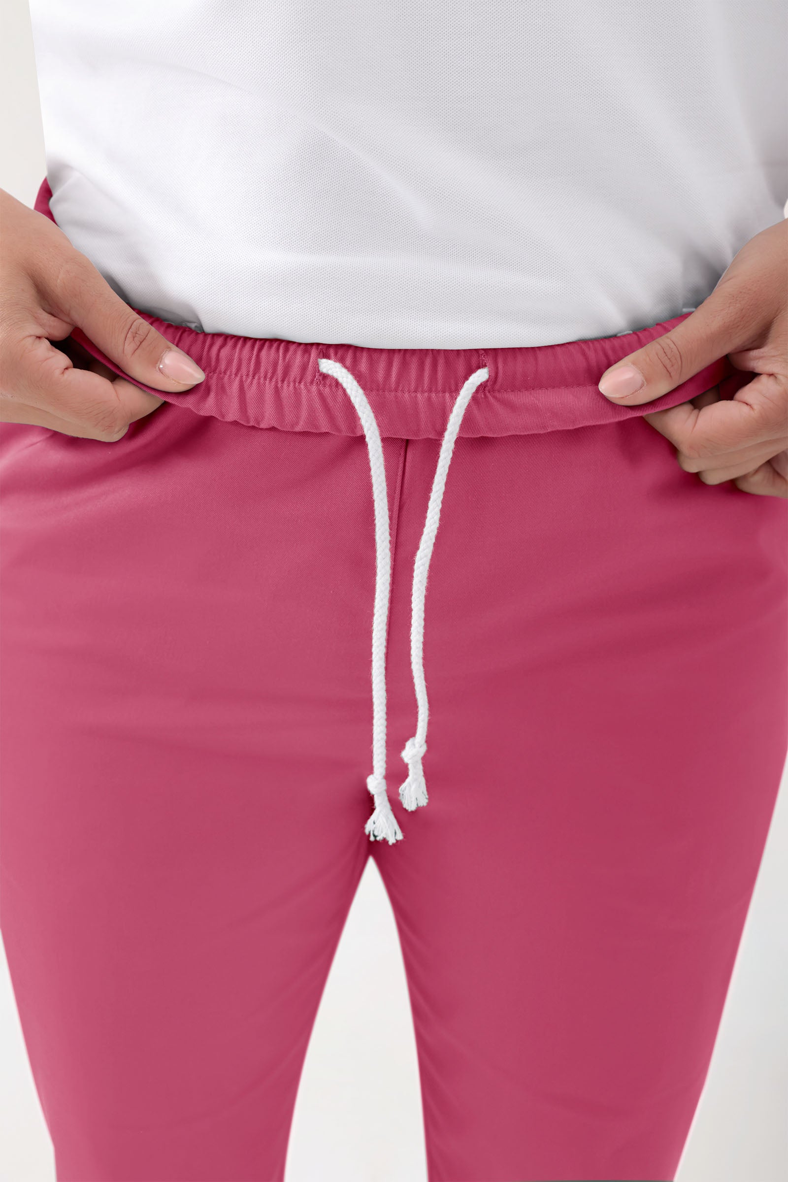 GREEN Pantalon Stretch mixte - Ceinture élastiquée bois de rose