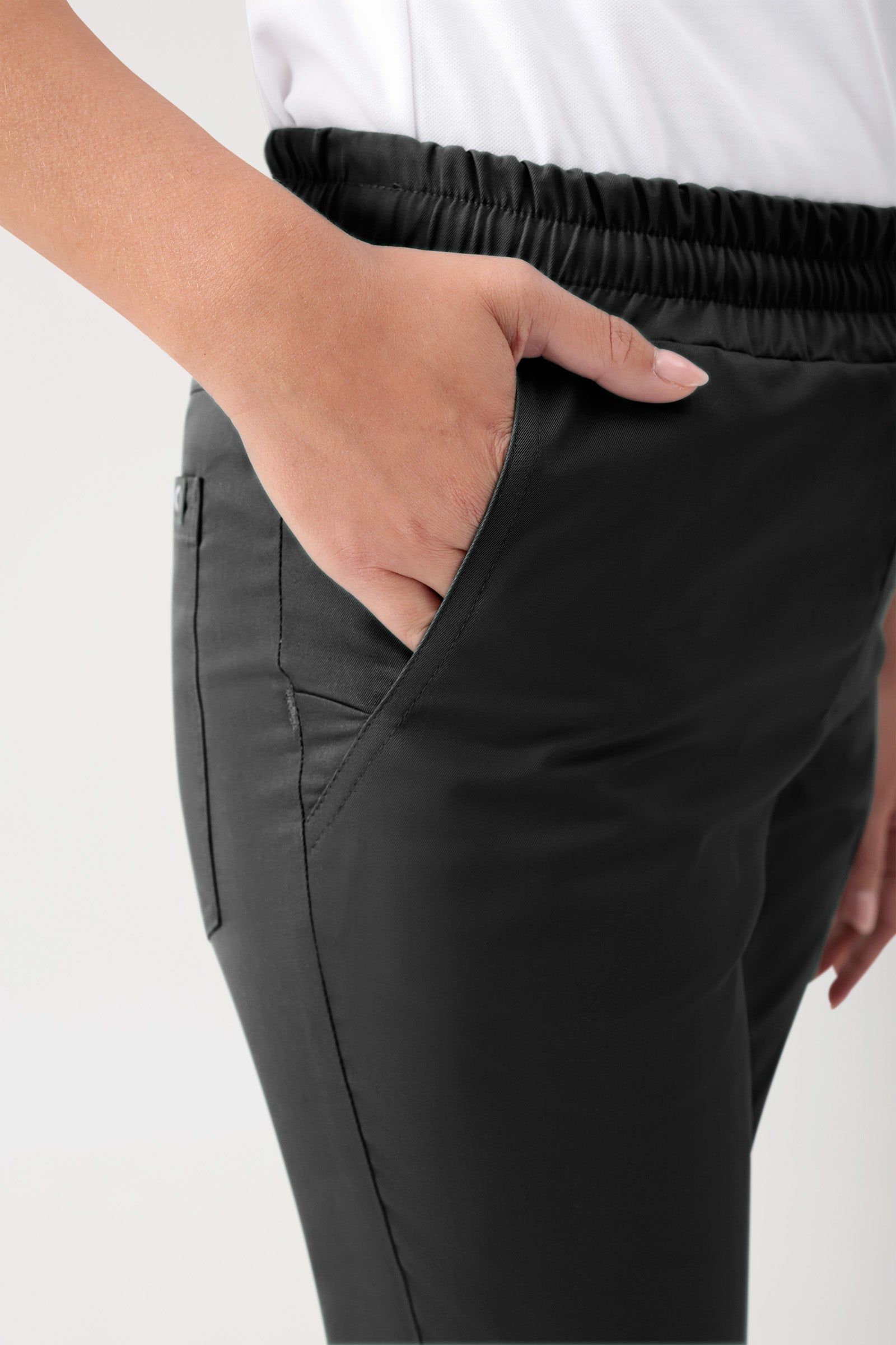 GREEN Pantalon Stretch mixte - Ceinture élastiquée noir