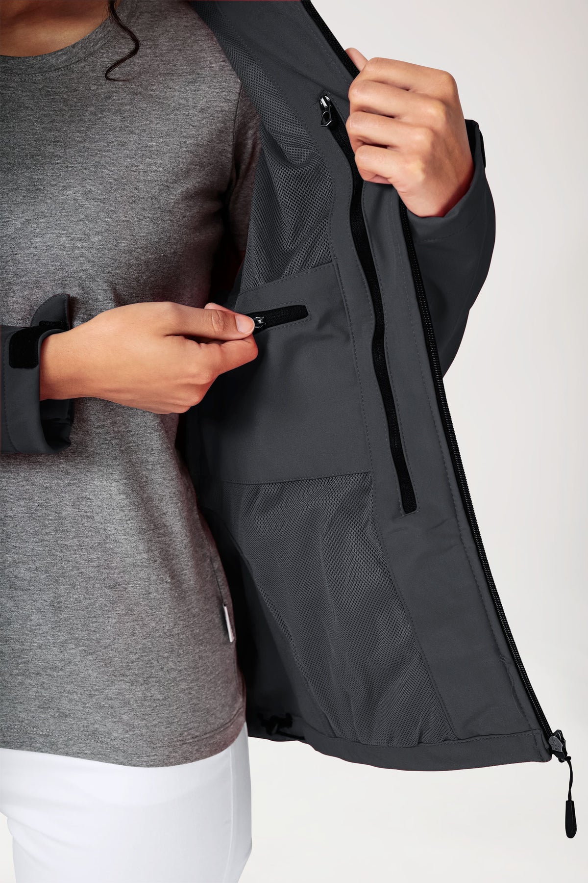 Softshell Veste mixte - à capuche gris minerai