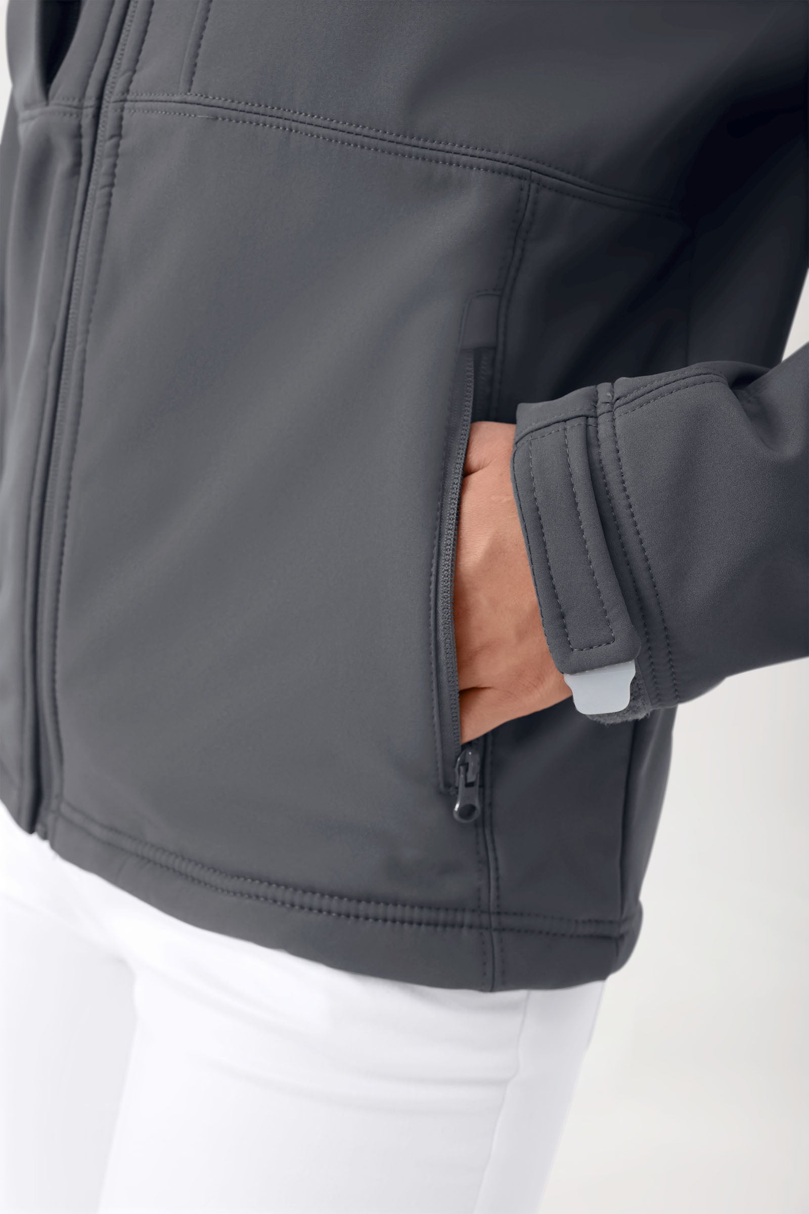 Softshell Veste mixte - à capuche gris minéral