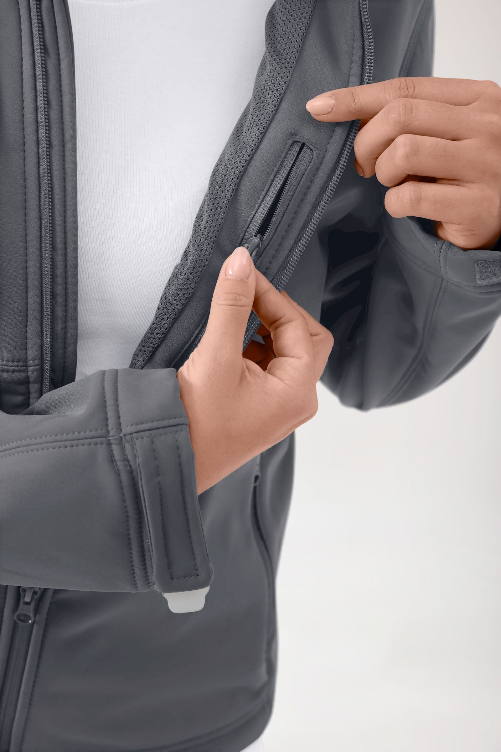 Softshell Veste mixte - à capuche gris minéral