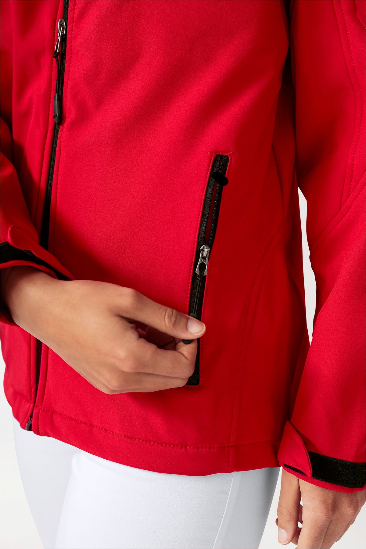 Softshell Veste mixte - à capuche rouge