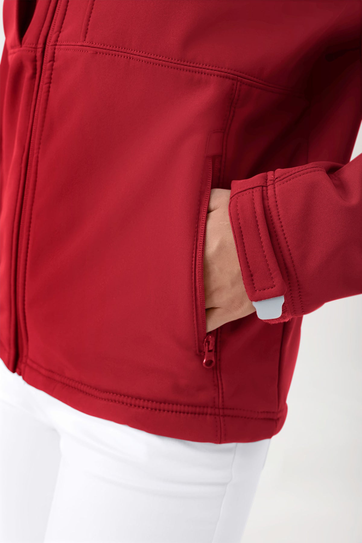 Softshell Veste mixte - à capuche rouge