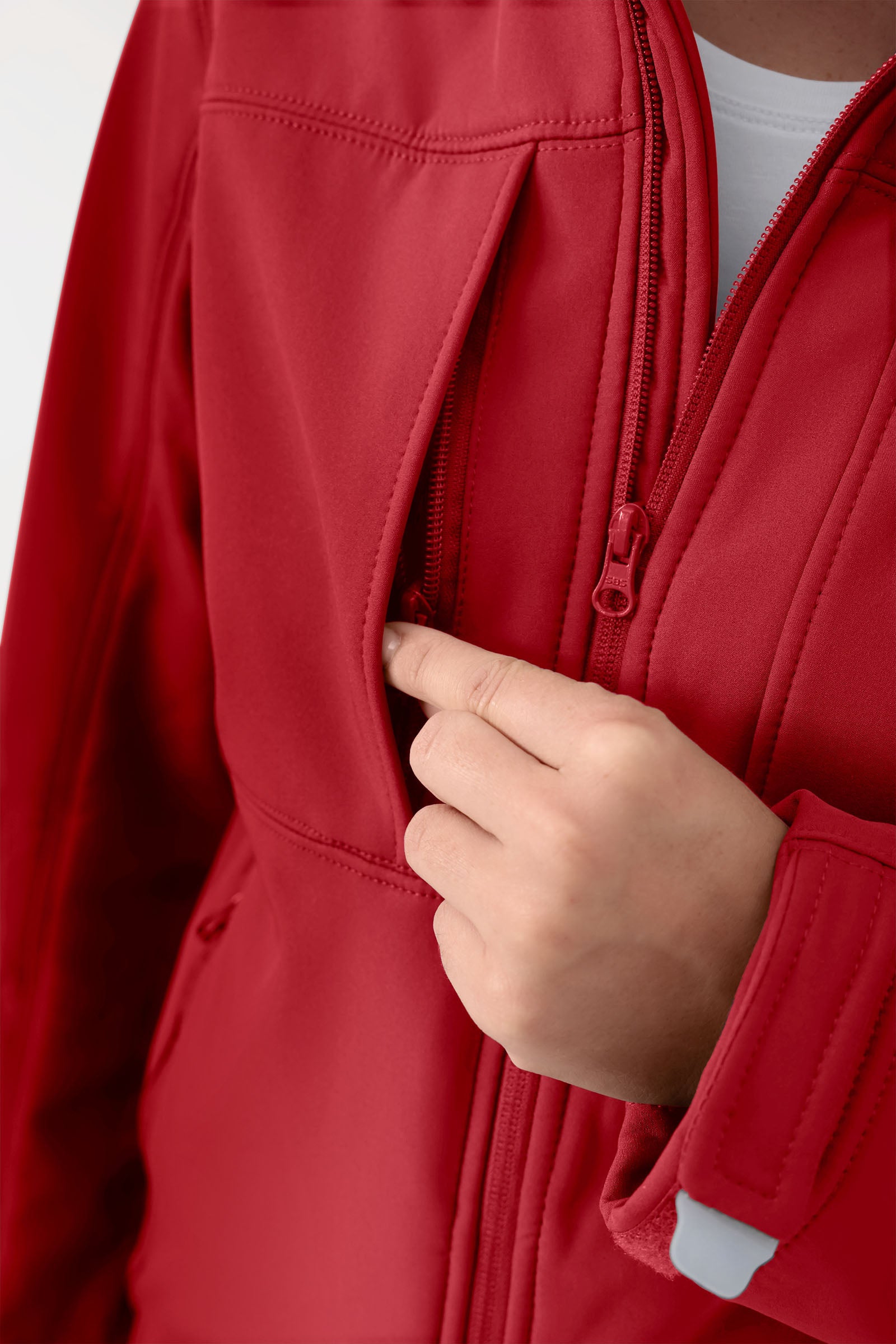 Softshell Veste mixte - à capuche rouge