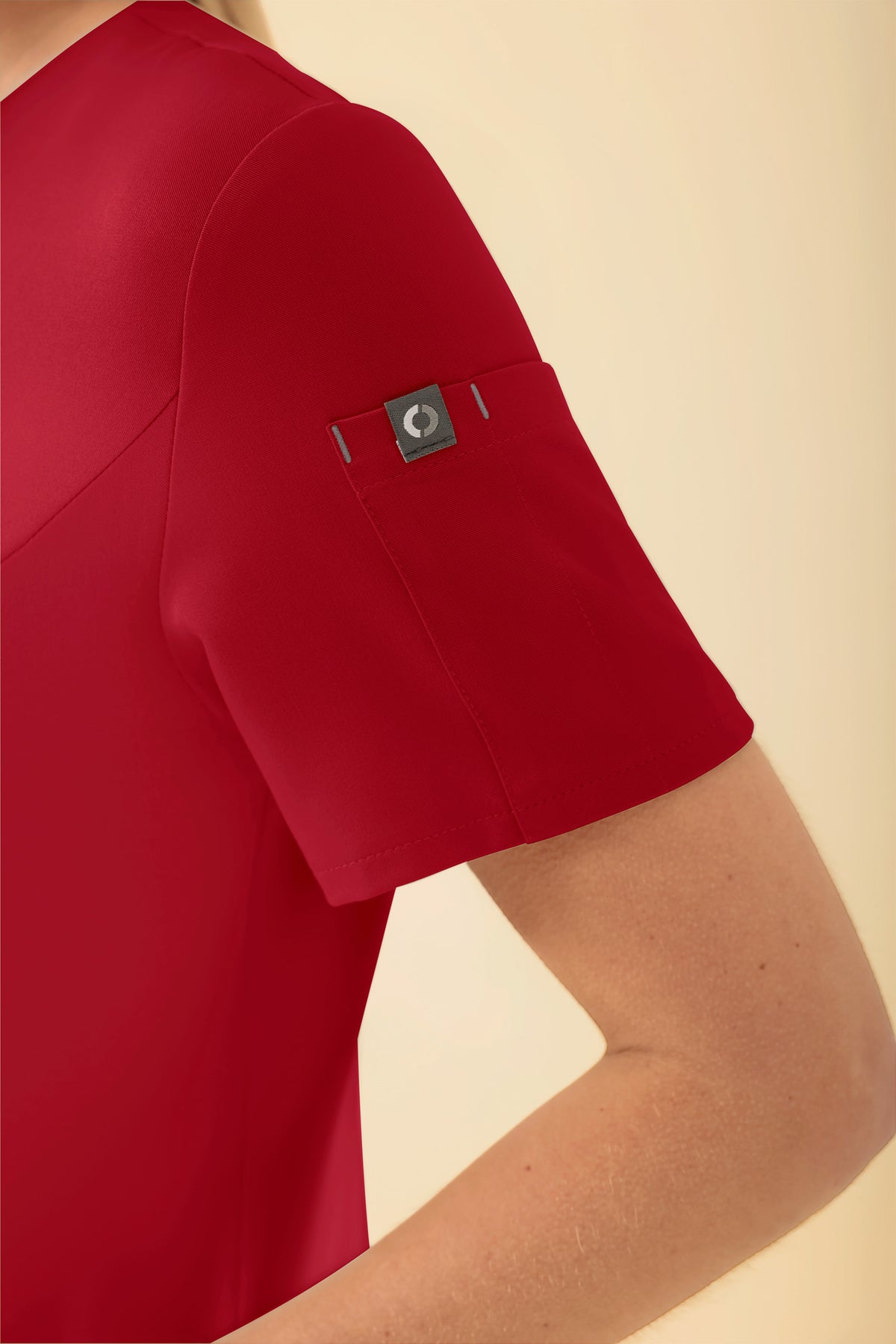 KAERE Blouse Femme - Patte de boutonnage rouge
