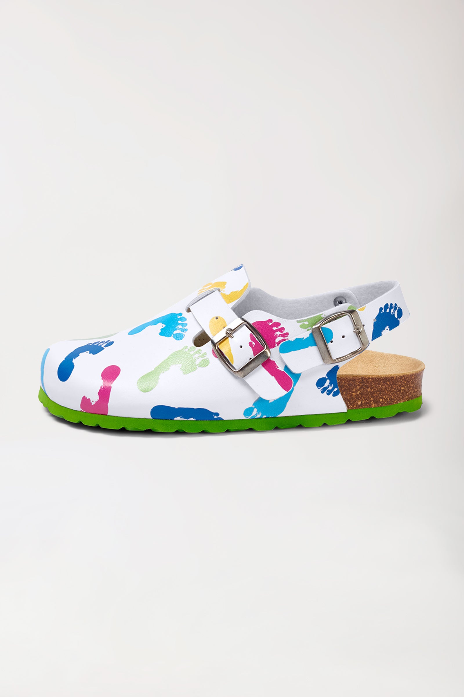 Sabots Femme blanc/vert pomme/multicolore