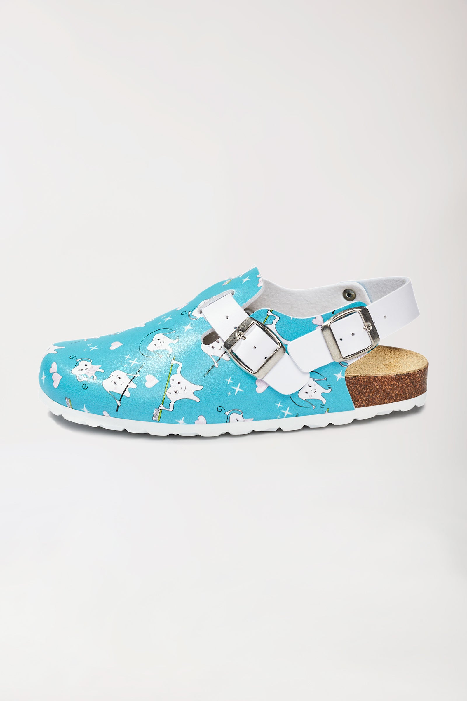 Sabots Femme turquoise/blanc